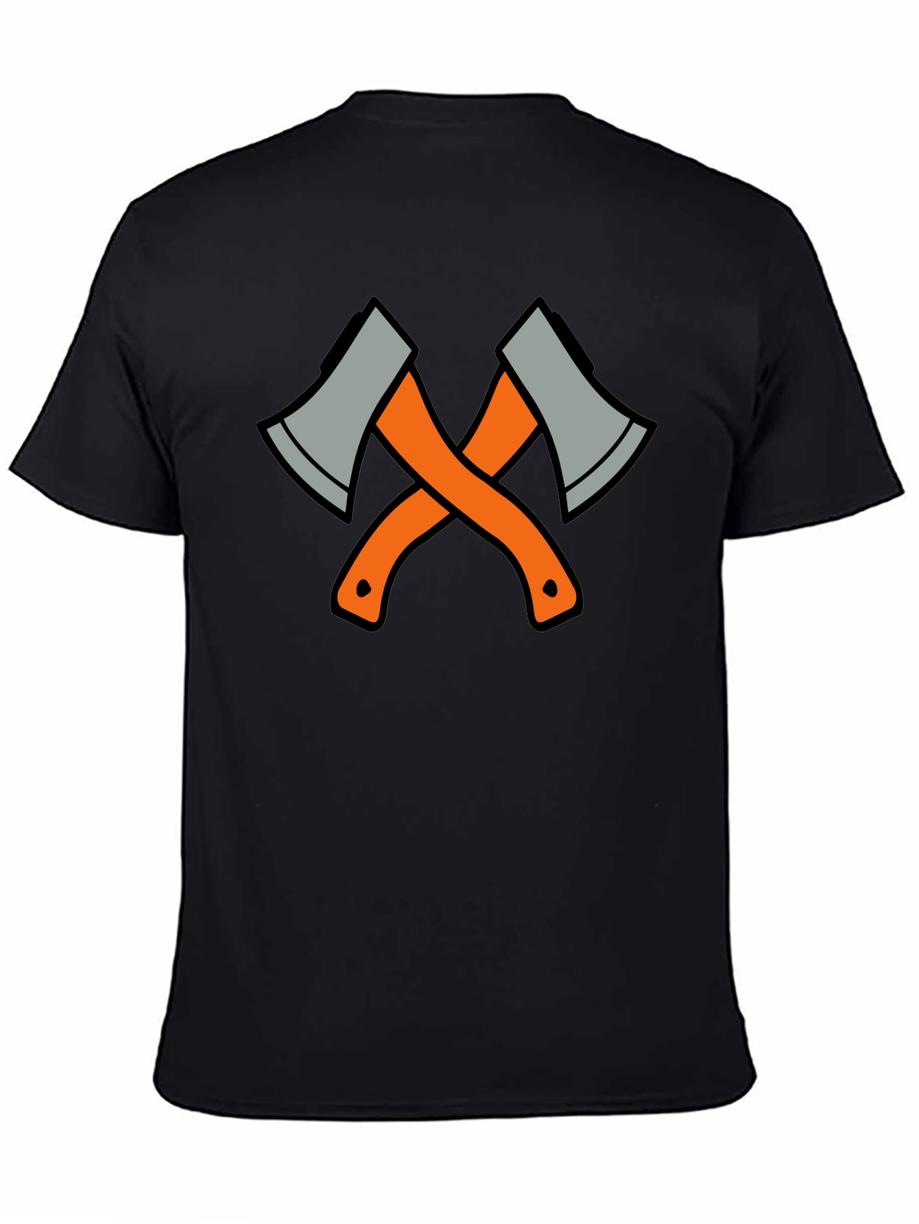 Crossed Axes Graphic Tee - Black Cotton T-Shirt