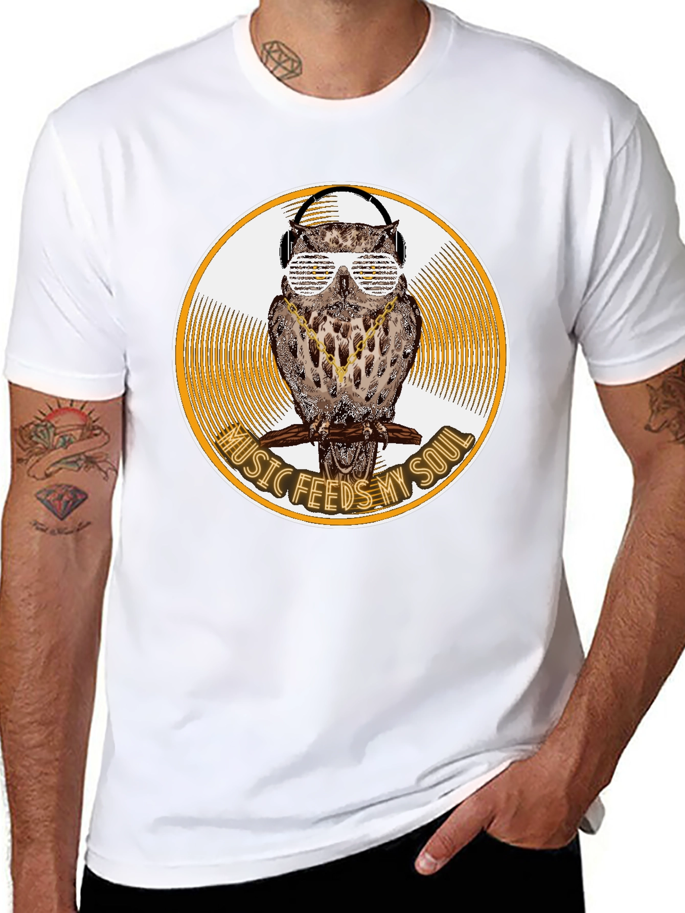 Music Feeds My Soul Owl Graphic Tee