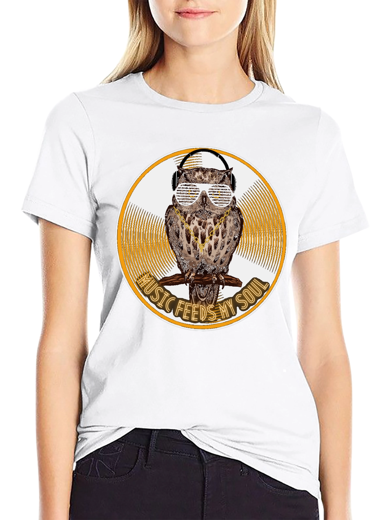 Music Feeds My Soul Owl Graphic Tee