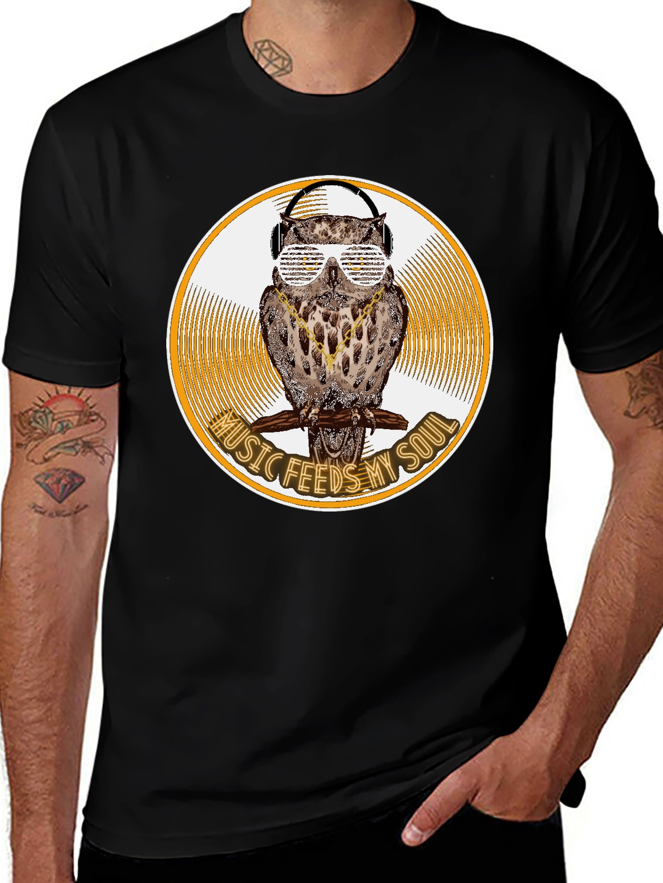 Music Feeds My Soul Owl Graphic Tee