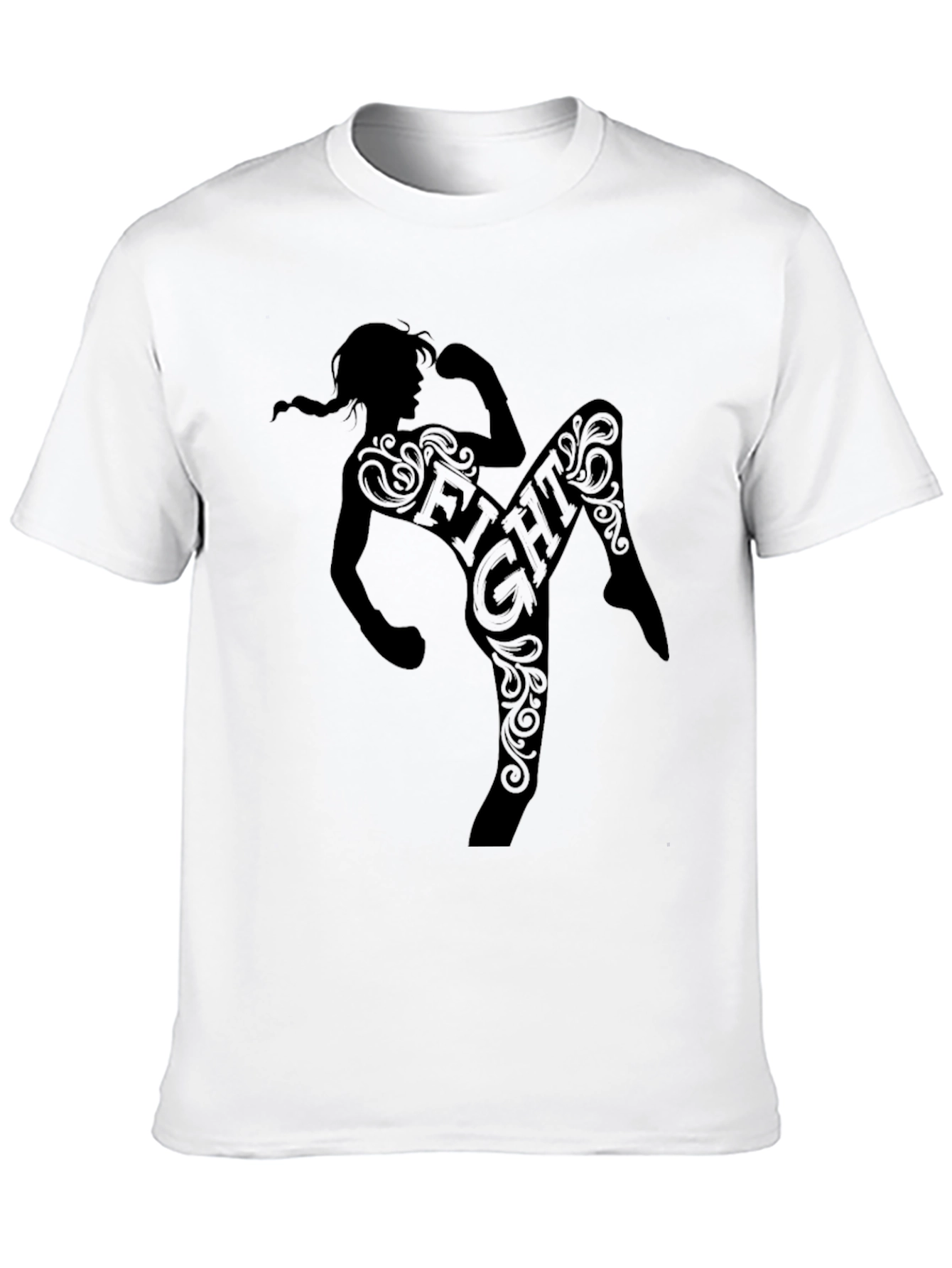 Black Fight Graphic Tee - Martial Arts Inspired