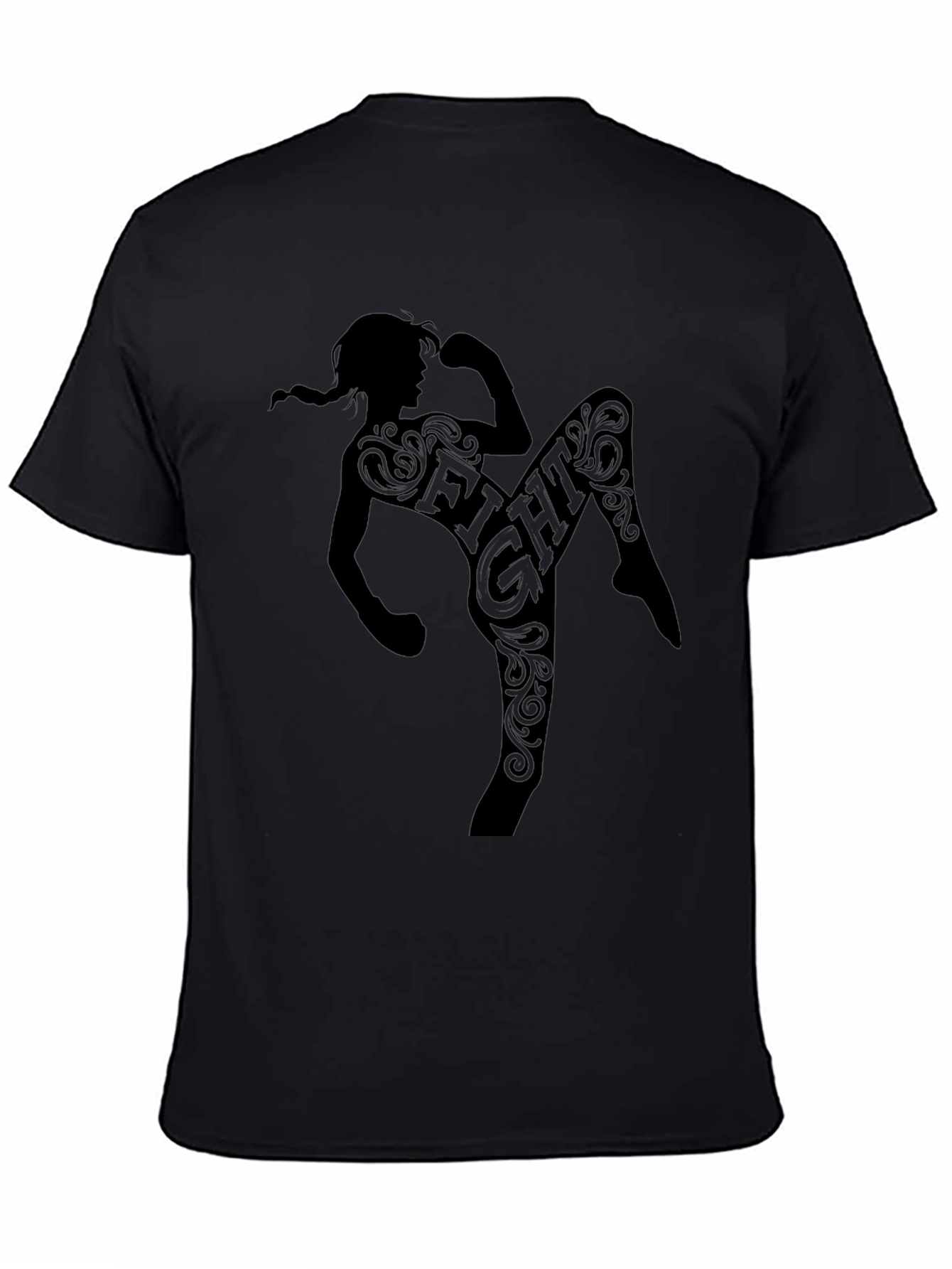 Black Fight Graphic Tee - Martial Arts Inspired