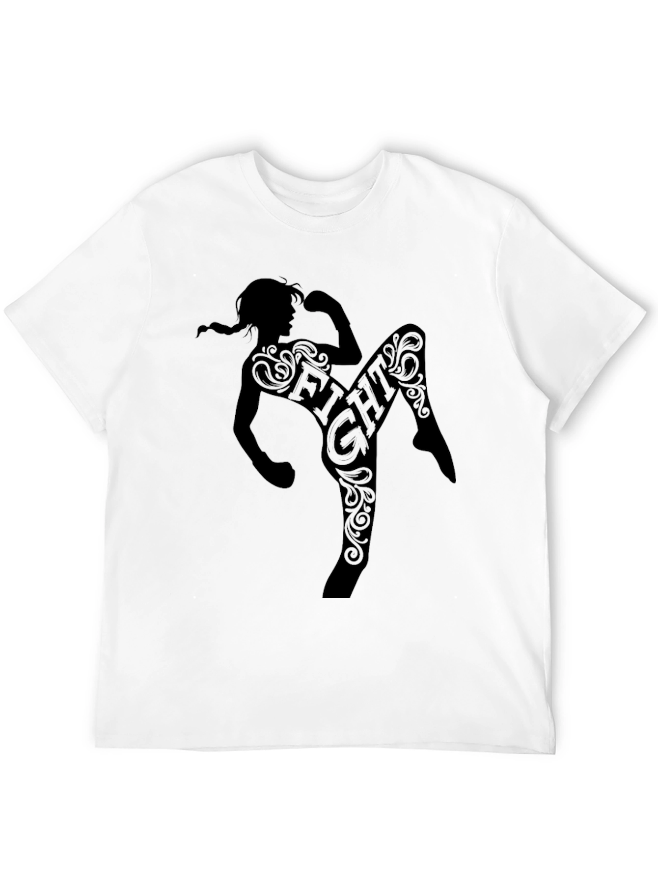 Black Fight Graphic Tee - Martial Arts Inspired