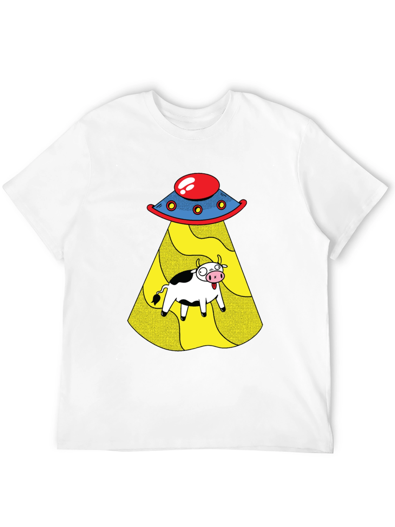 UFO Cow Abduction Graphic Tee - Black
