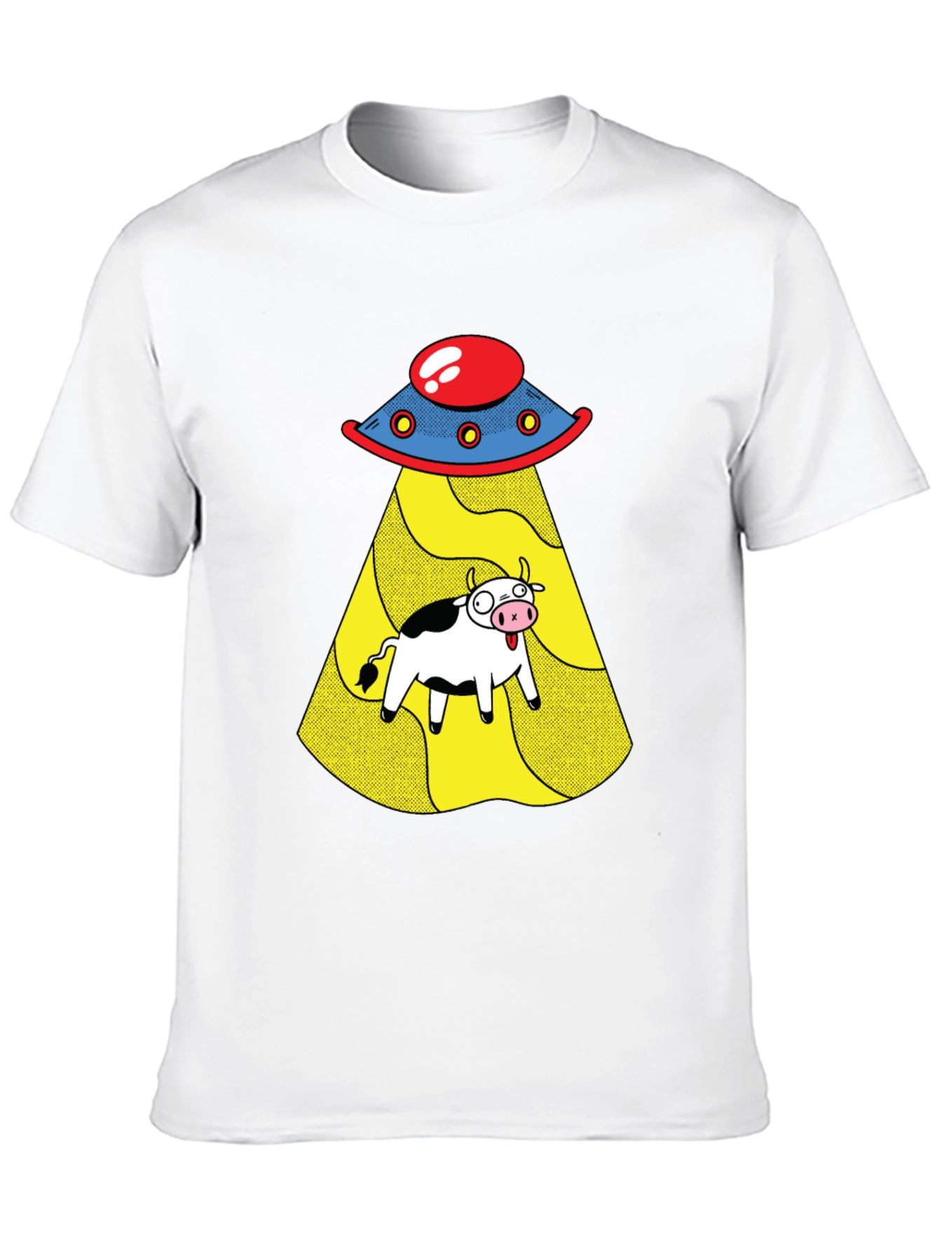 UFO Cow Abduction Graphic Tee - Black