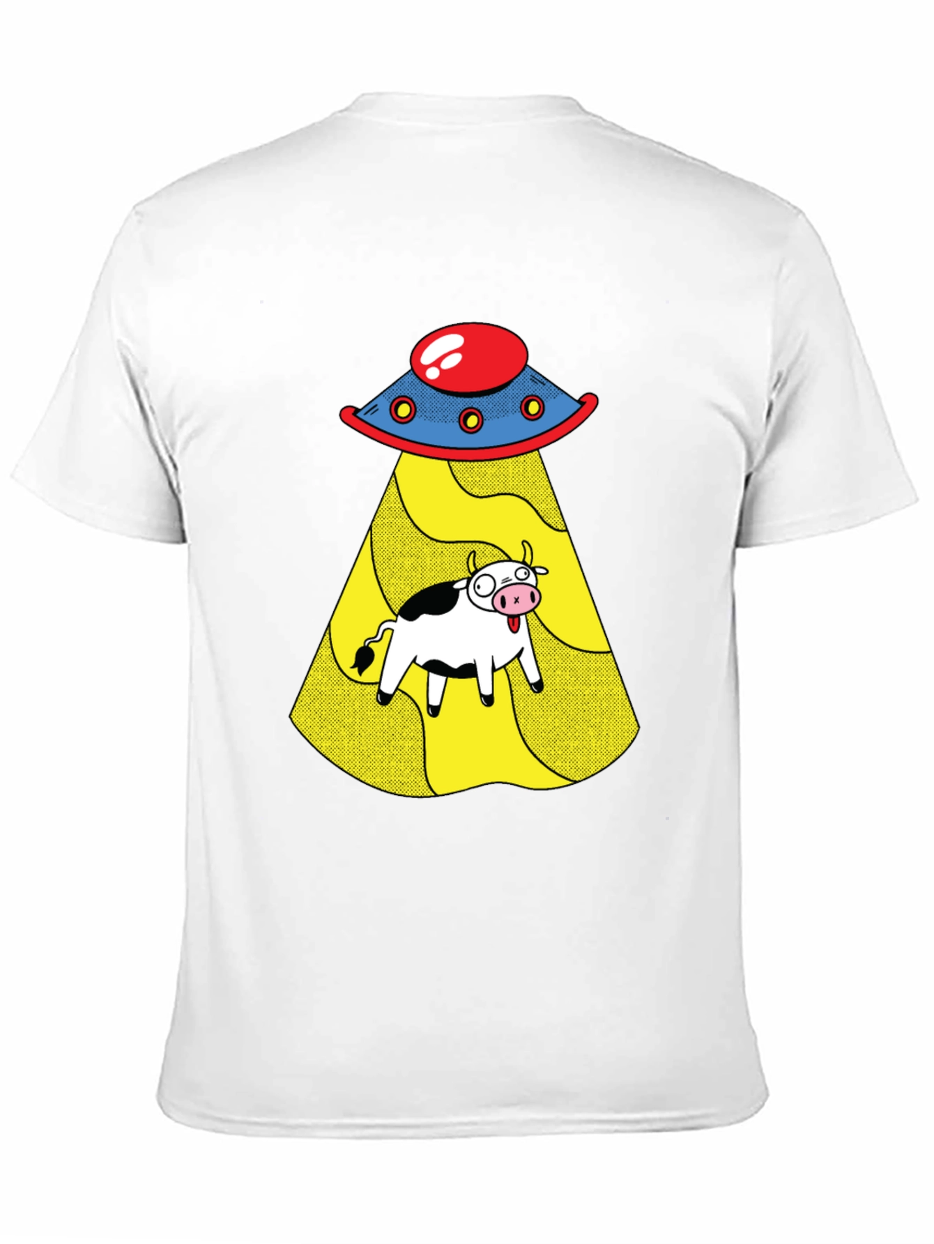 UFO Cow Abduction Graphic Tee - Black