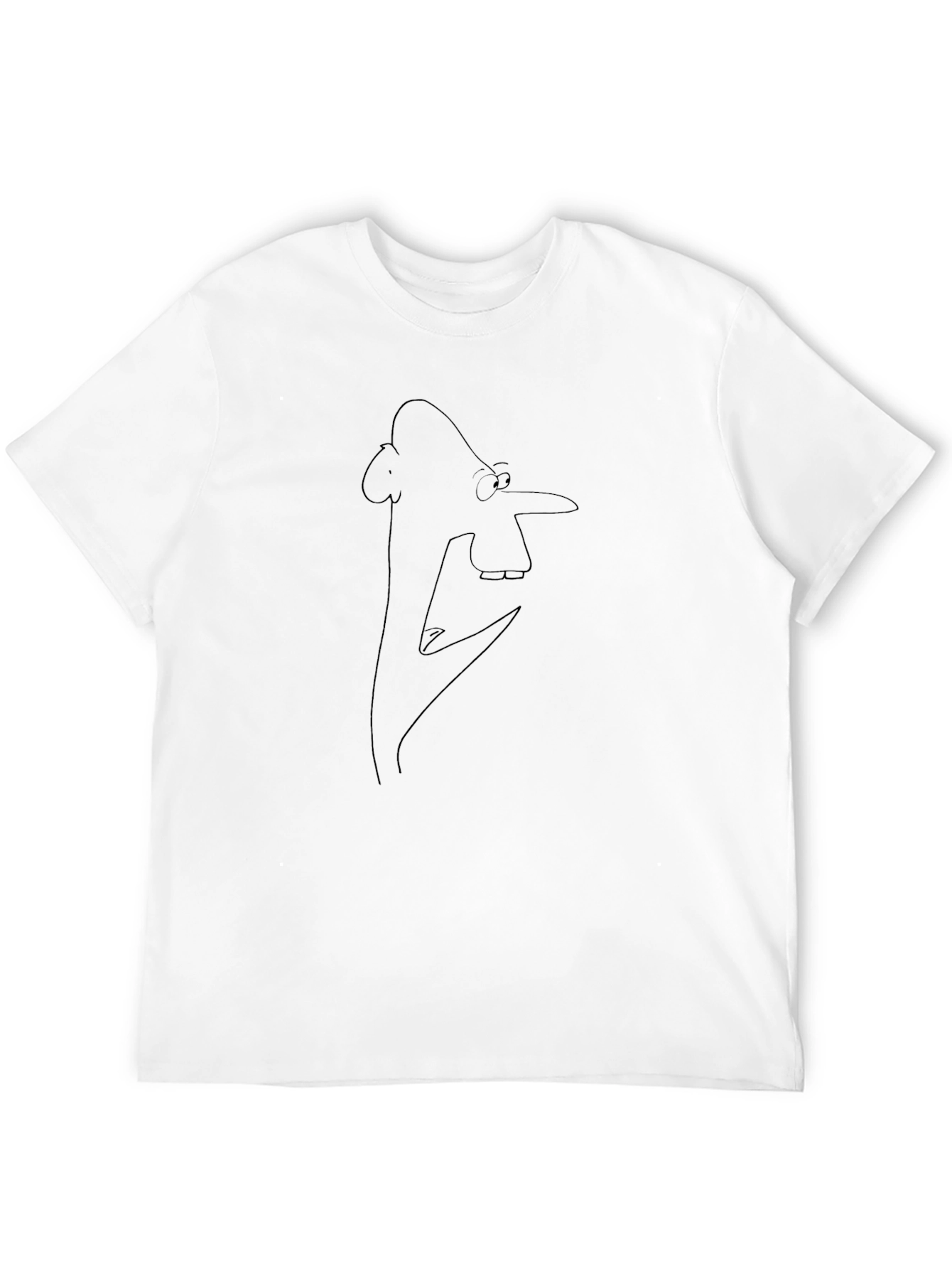 Cartoon Silhouette Graphic Tee - Black Cotton Blend