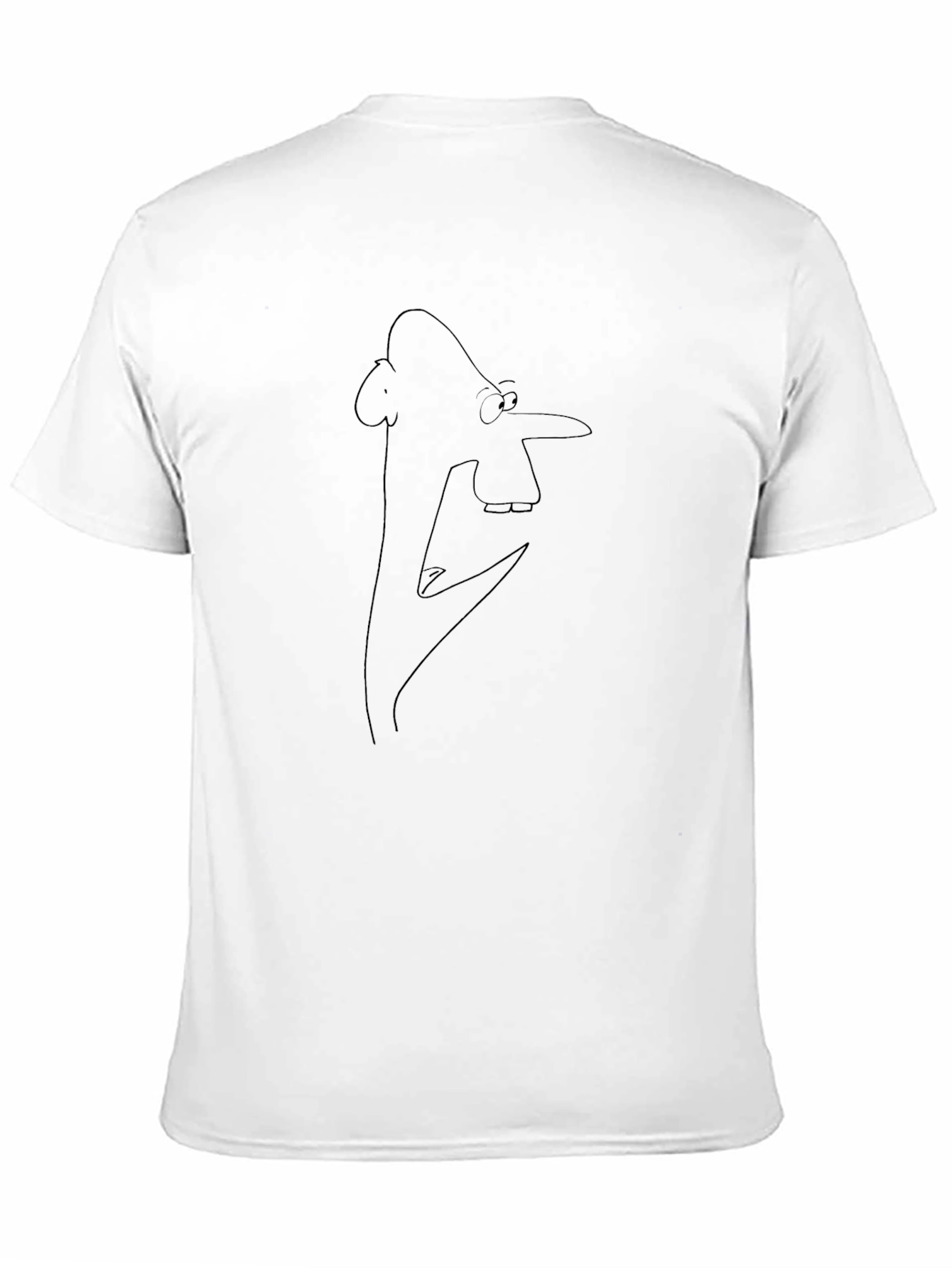 Cartoon Silhouette Graphic Tee - Black Cotton Blend