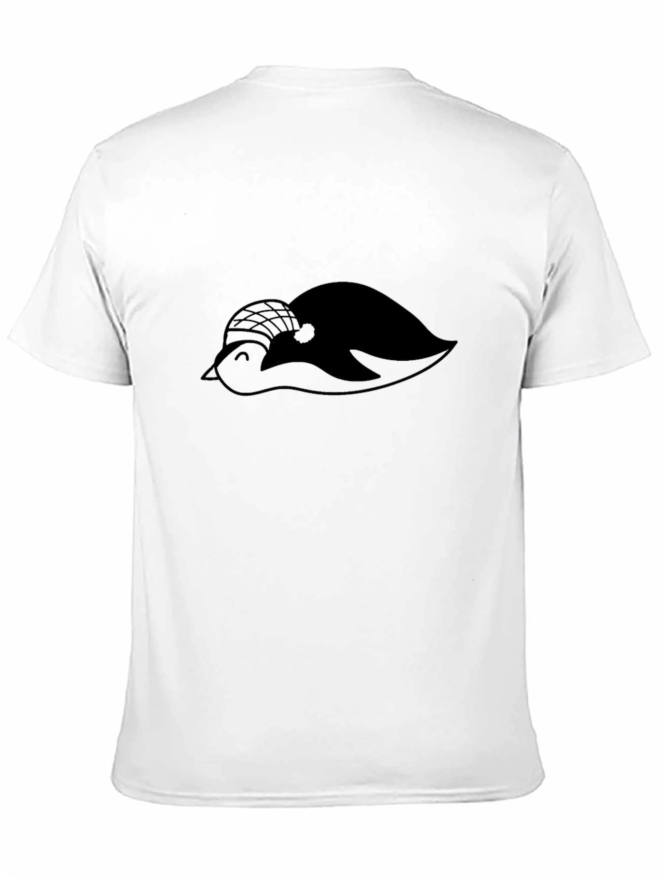 Black T-Shirt with Penguin Graphic Print