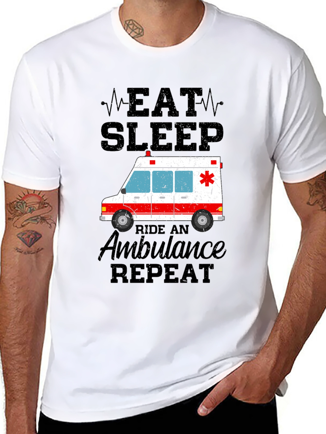 Eat Sleep Ride Ambulance Repeat T-Shirt