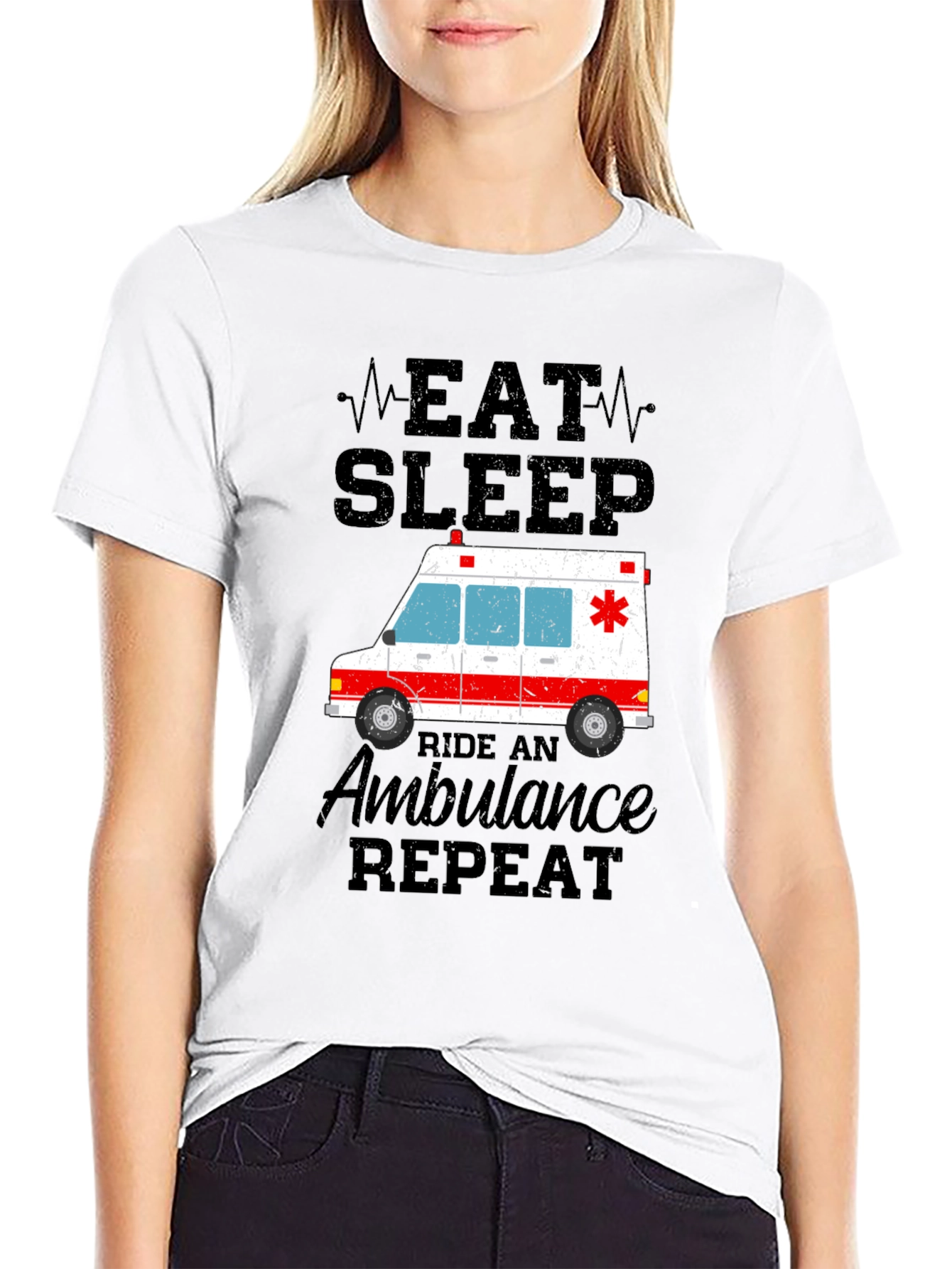 Eat Sleep Ride Ambulance Repeat T-Shirt