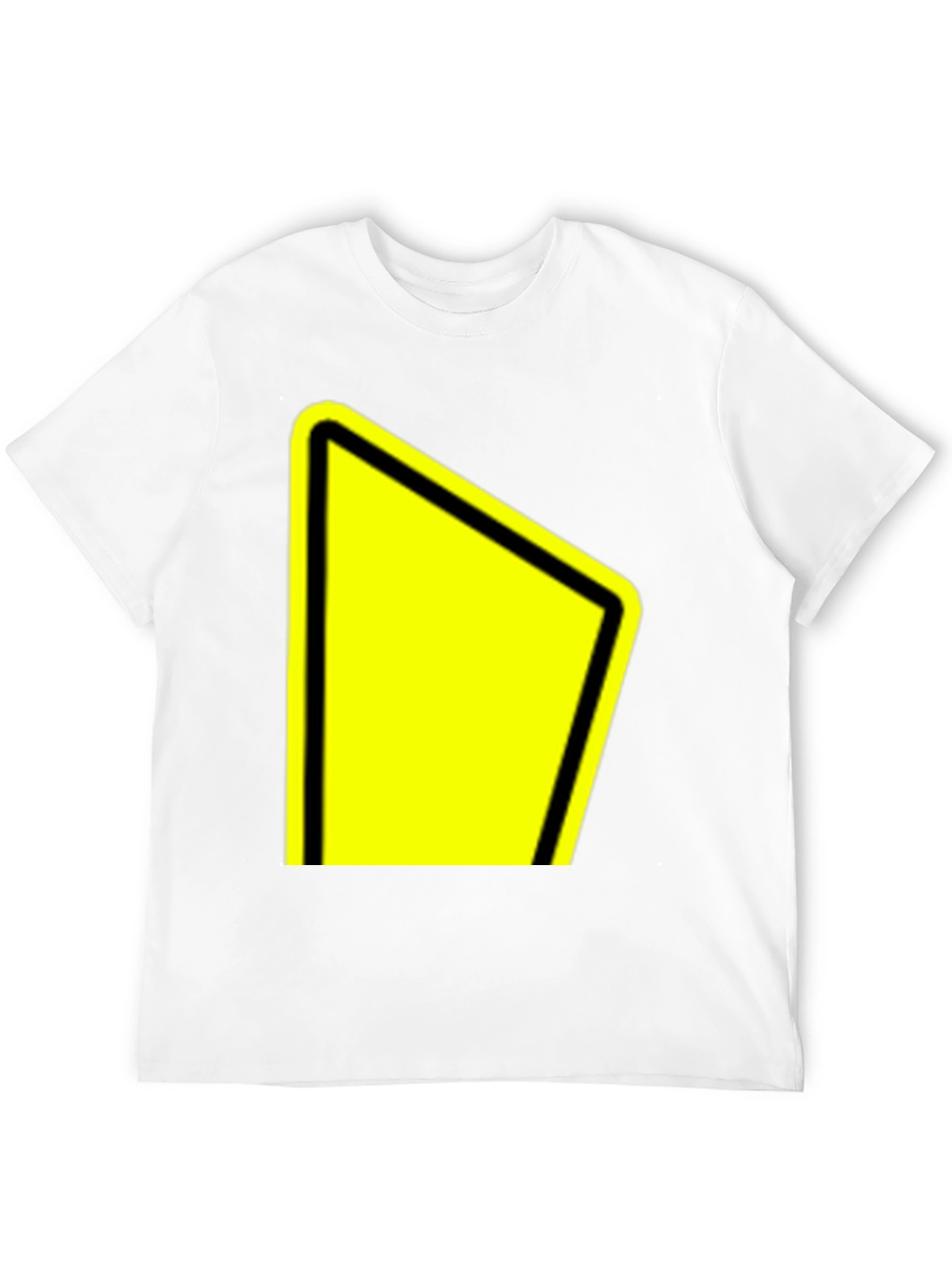 Black Tee with Yellow Yield Sign Graphic