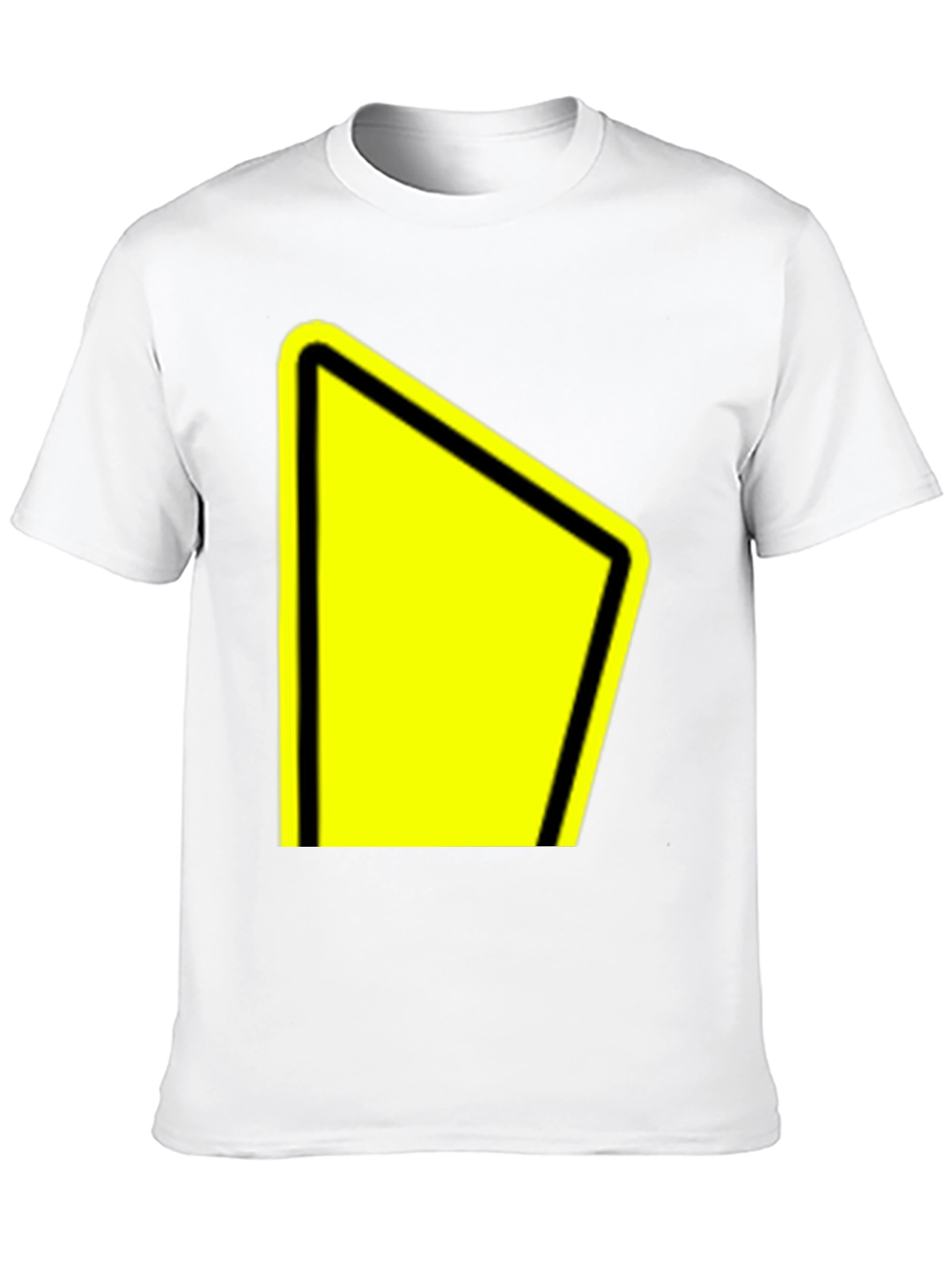 Black Tee with Yellow Yield Sign Graphic