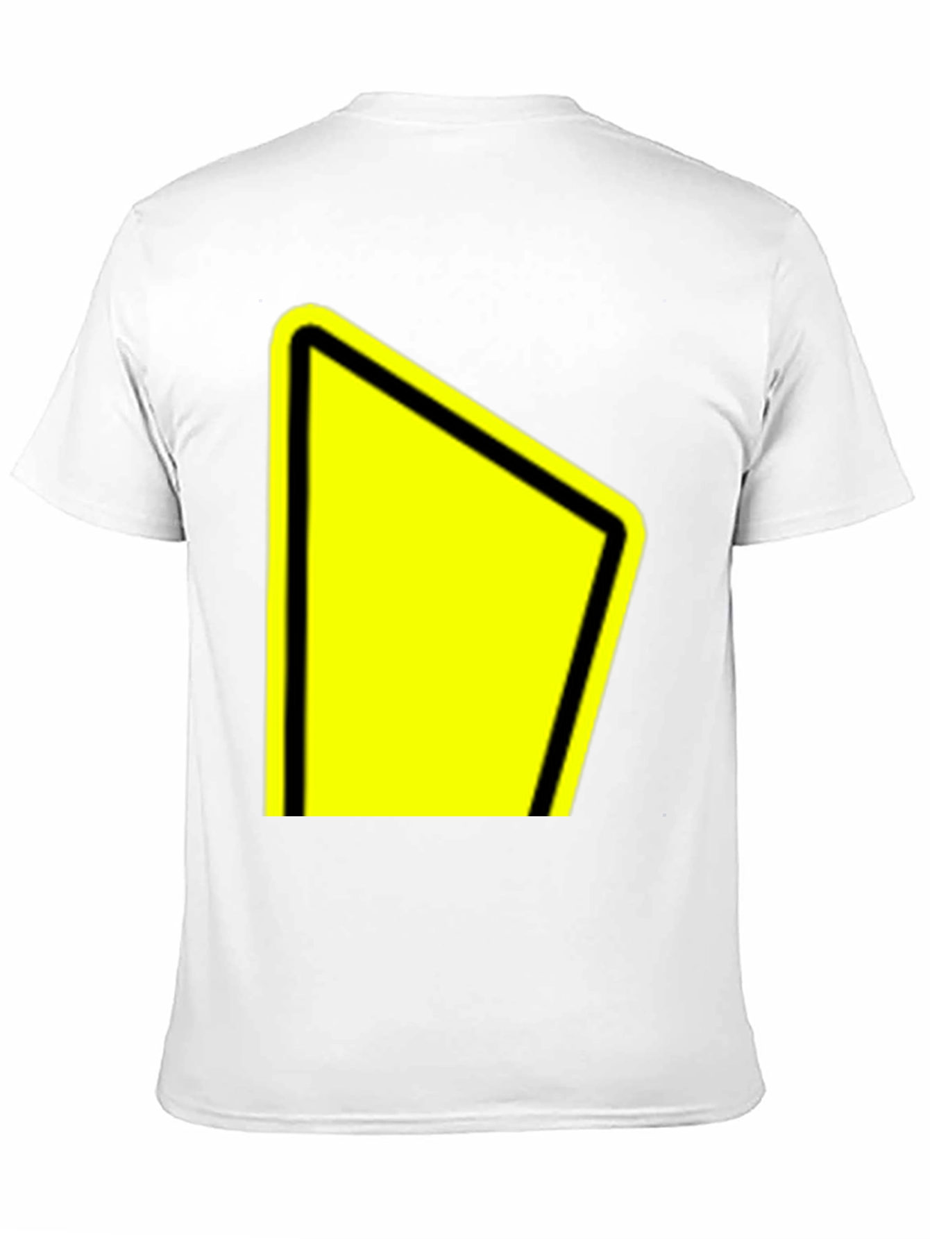 Black Tee with Yellow Yield Sign Graphic