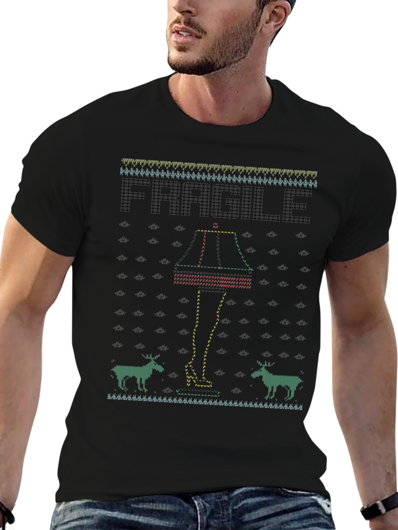 Fragile Leg Lamp Ugly Christmas T-Shirt