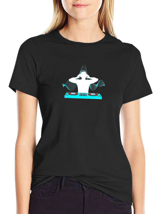 DJ Graphic Print T-Shirt - Cool Black Tee