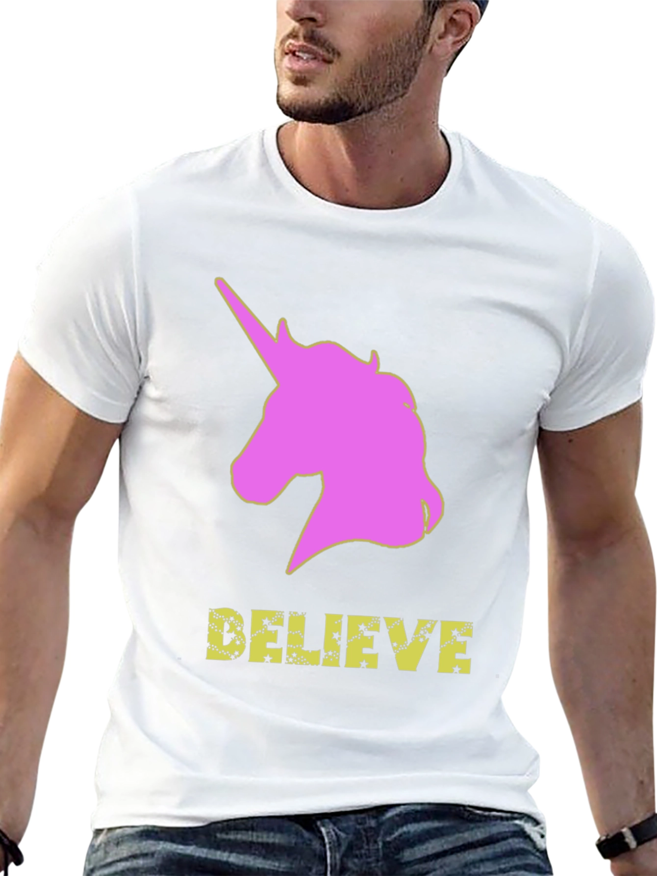 Unicorn Believe Graphic Tee - Black