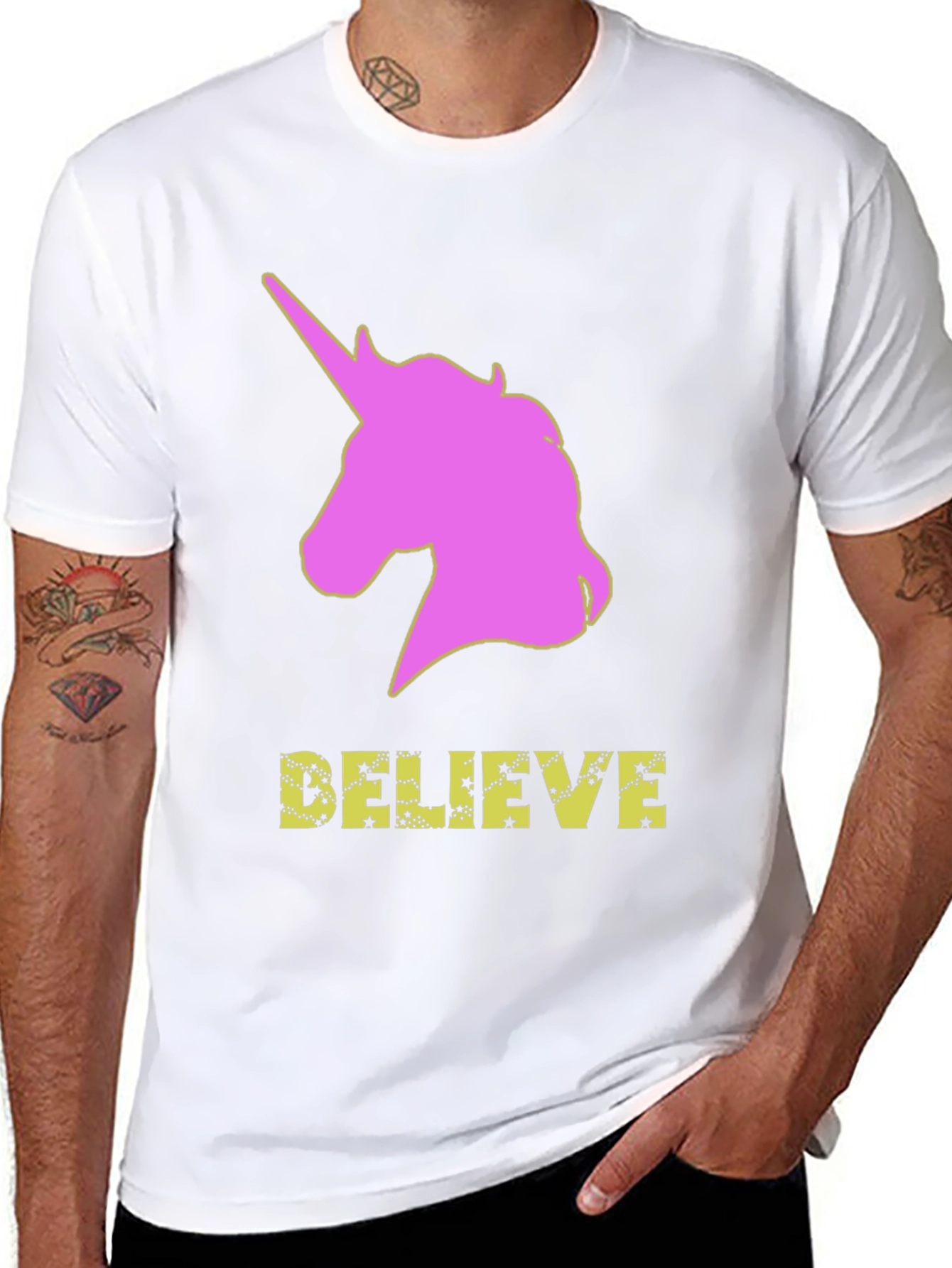 Unicorn Believe Graphic Tee - Black