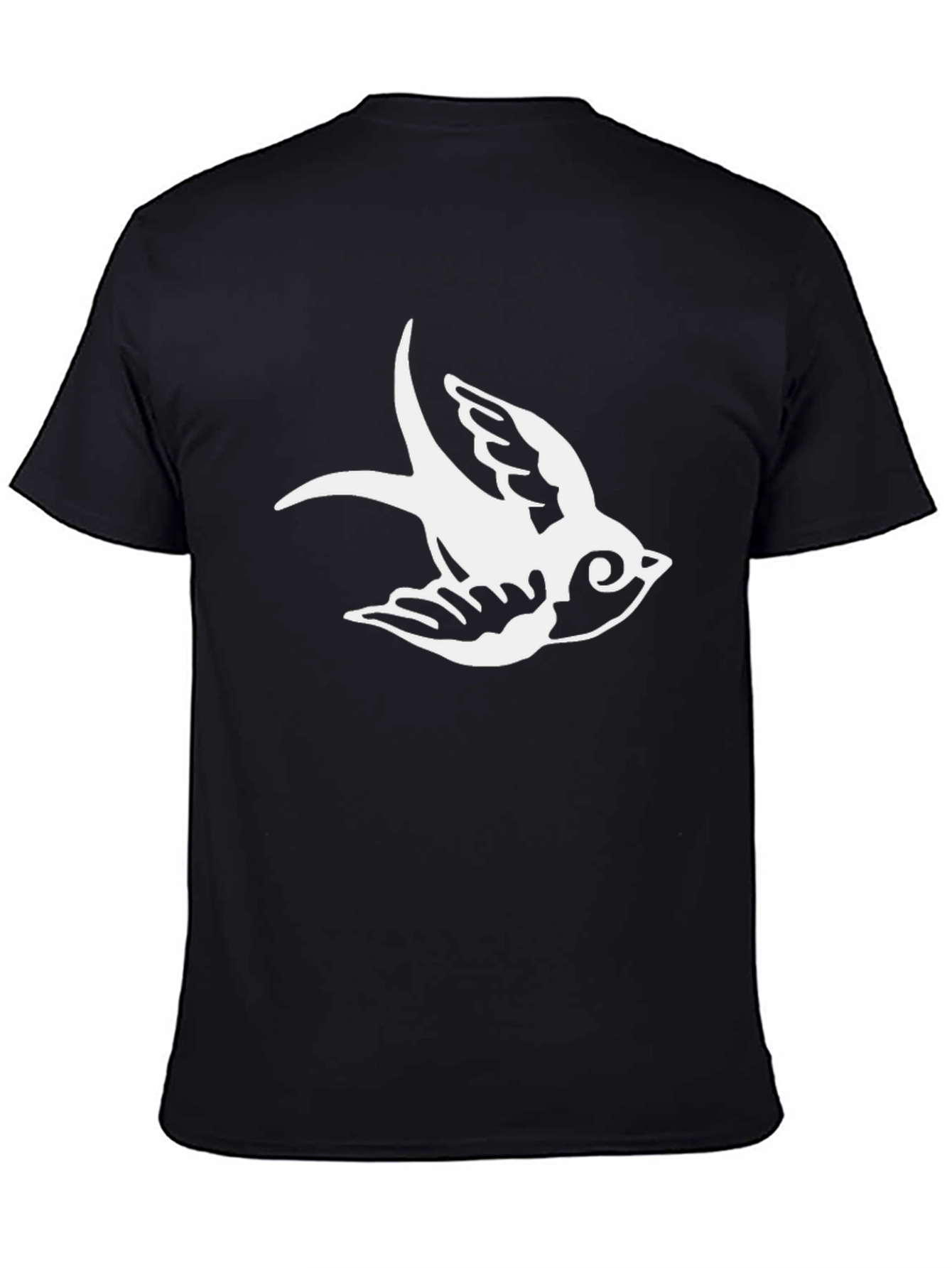 Black T-Shirt with Sparrow Graphic