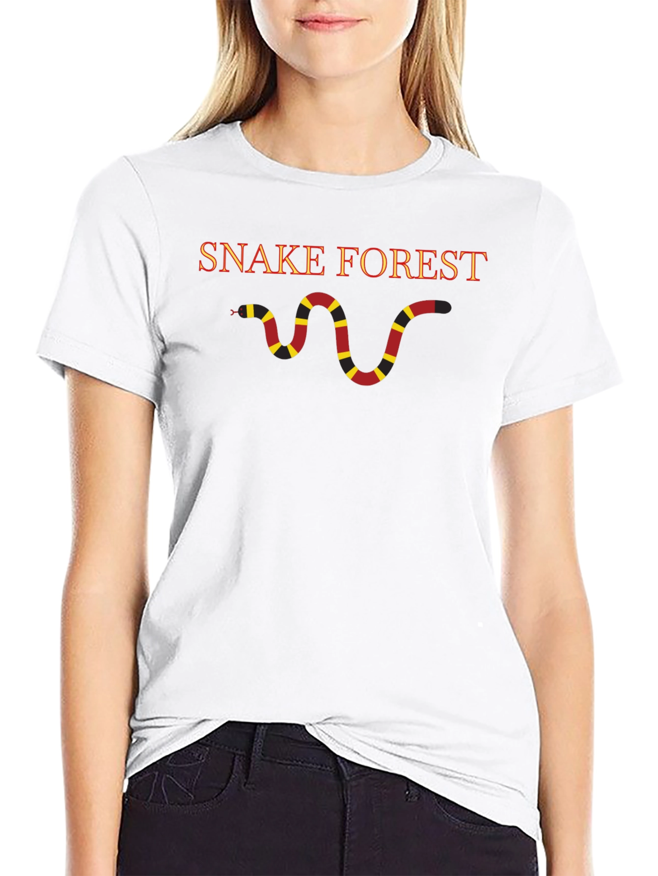 Snake Forest Graphic Tee - Black Cotton T-Shirt