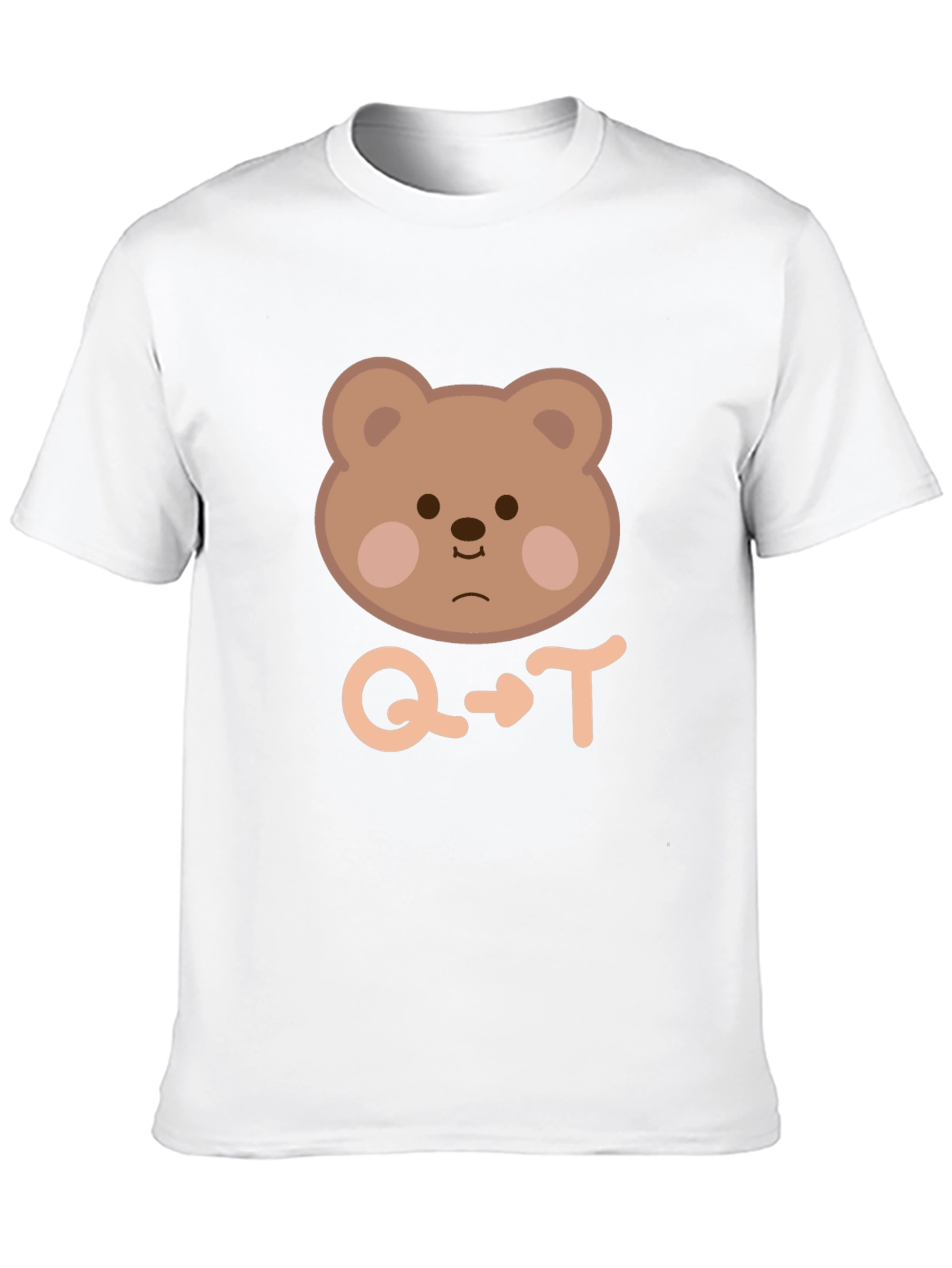 Cute Bear Q to T Black T-Shirt