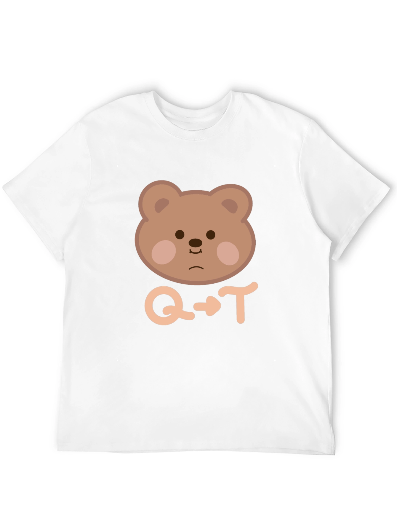 Cute Bear Q to T Black T-Shirt