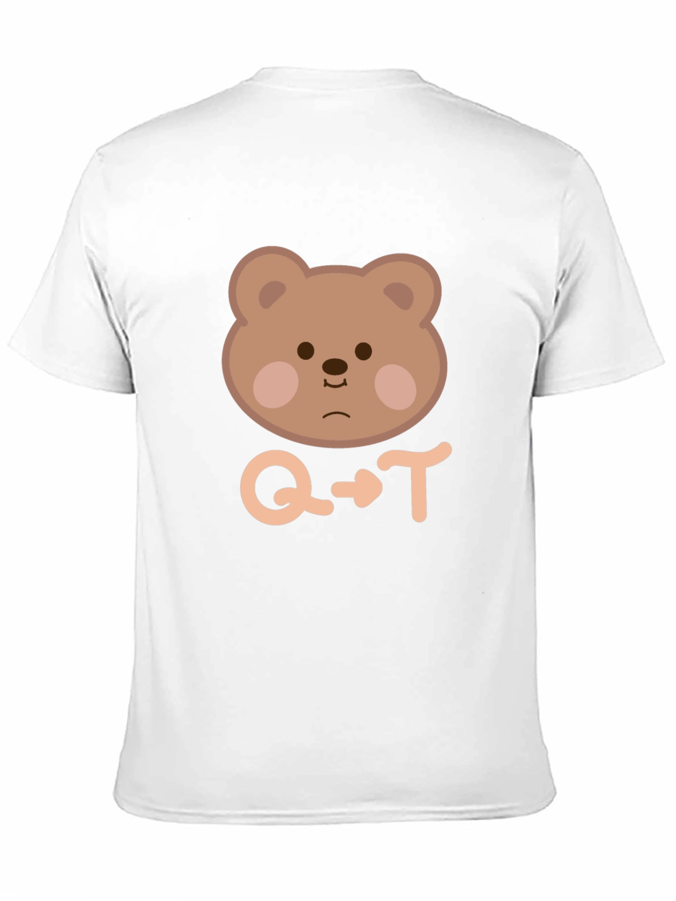Cute Bear Q to T Black T-Shirt