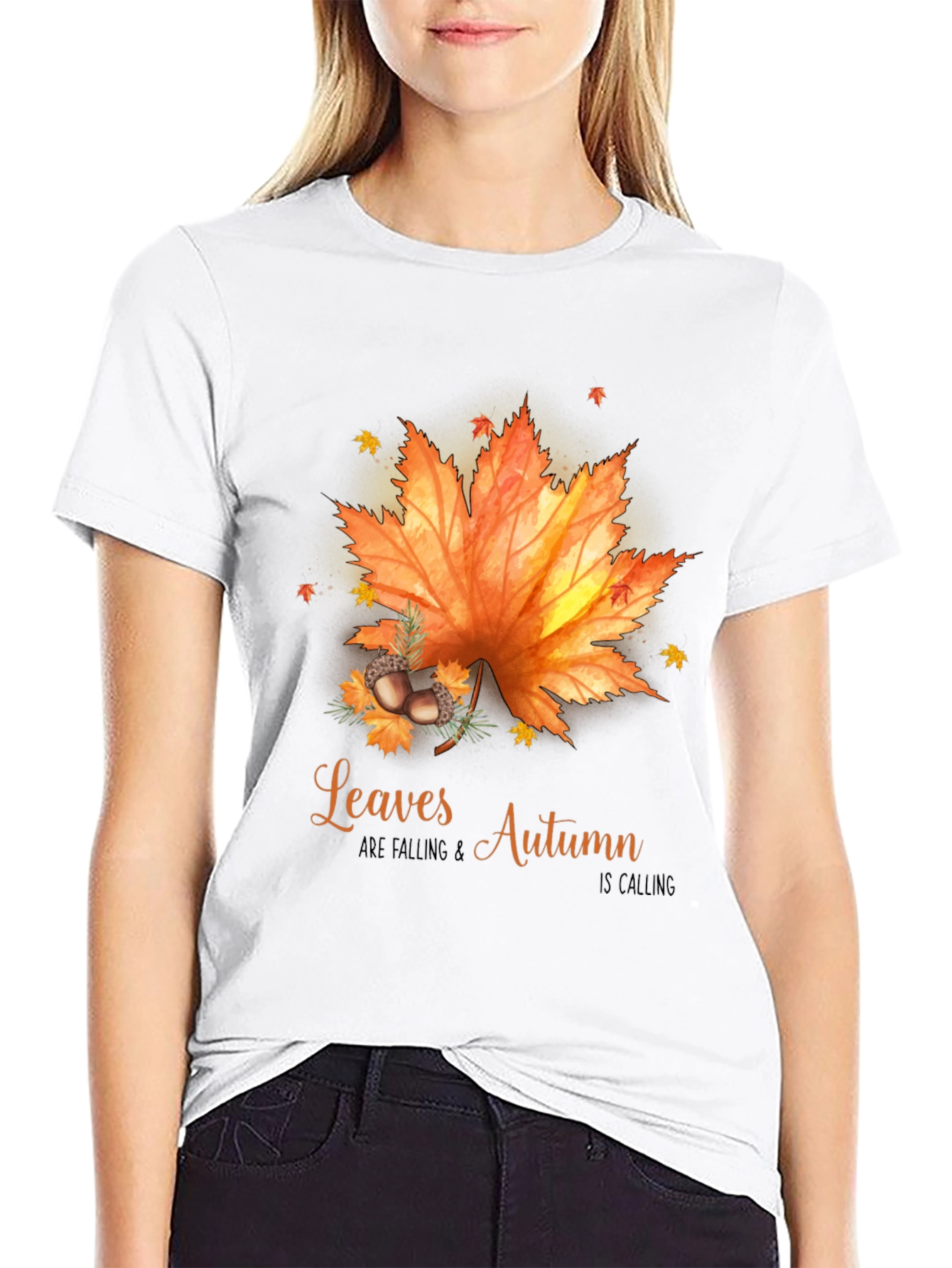 Autumn Leaves Black Graphic Tee