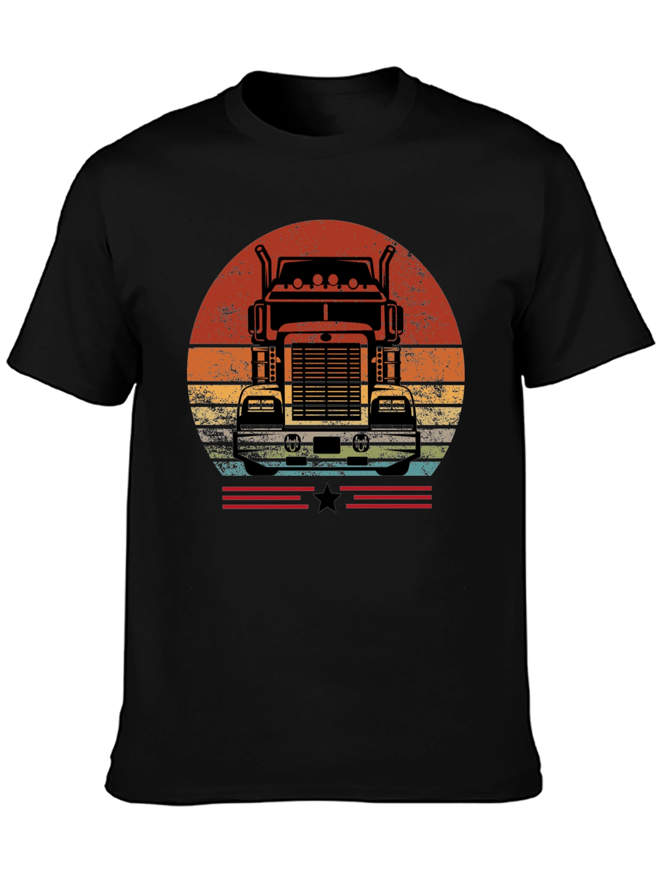 Retro Trucker Sunset T-Shirt - Classic Design