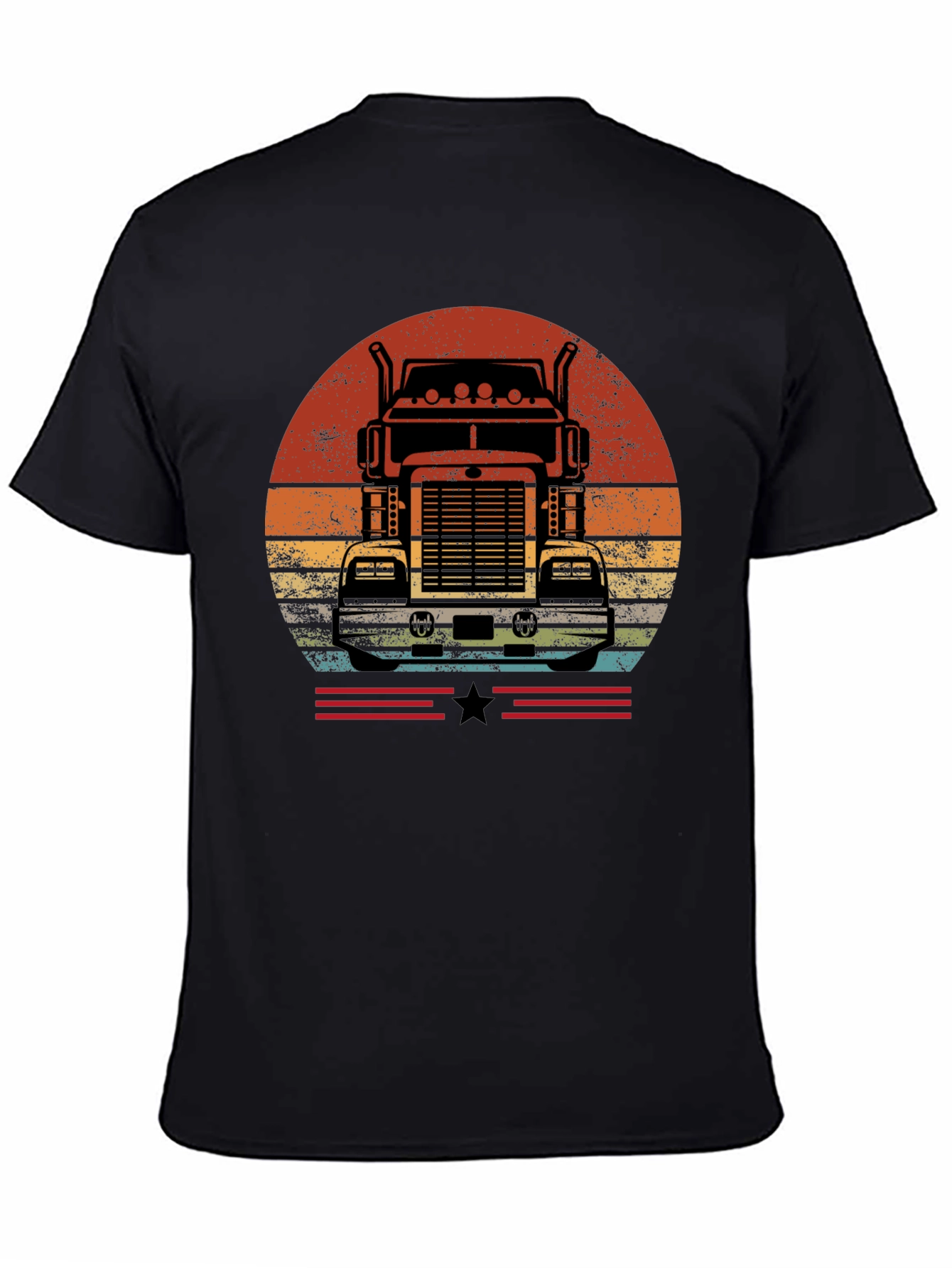 Retro Trucker Sunset T-Shirt - Classic Design