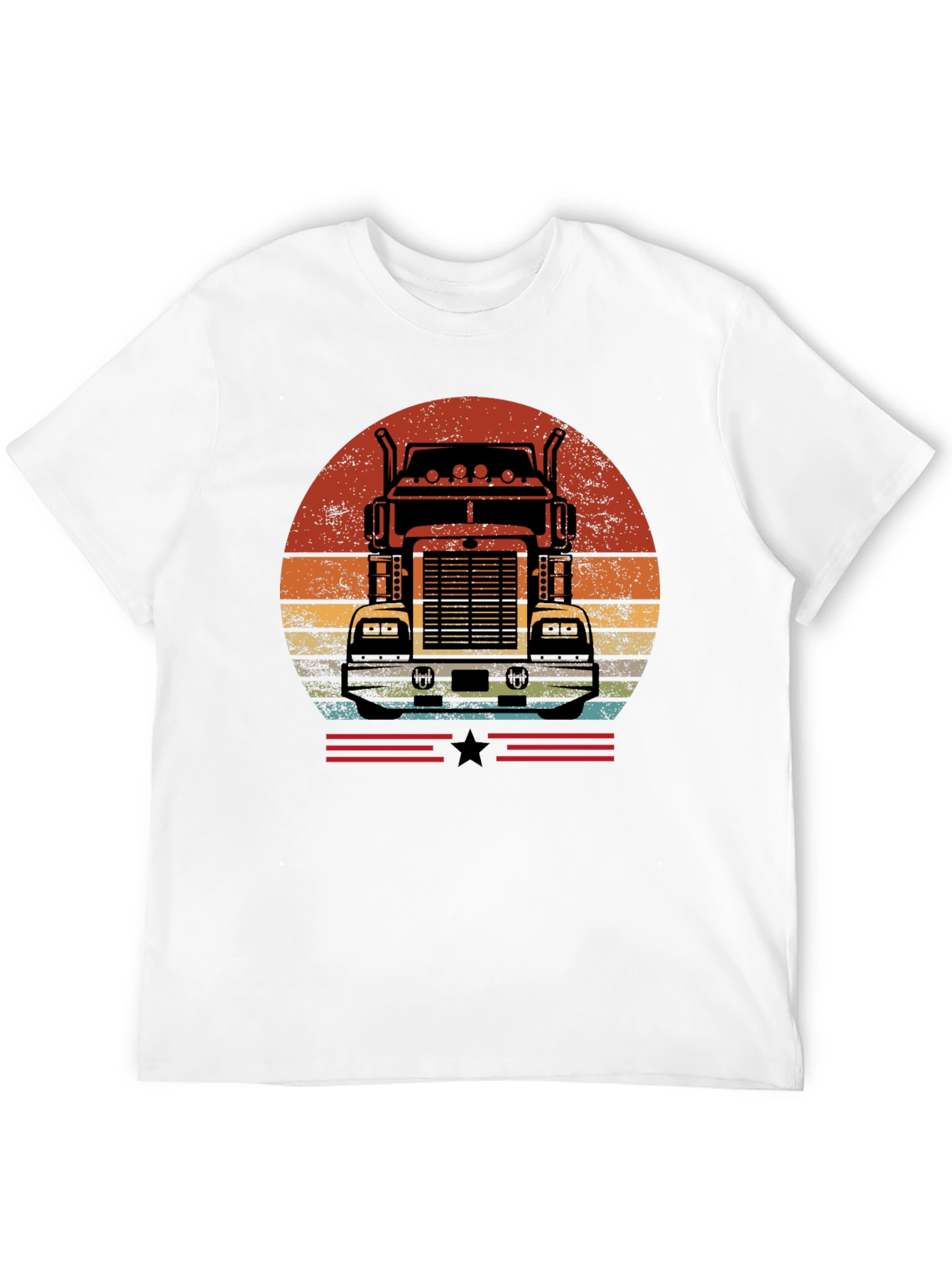 Retro Trucker Sunset T-Shirt - Classic Design