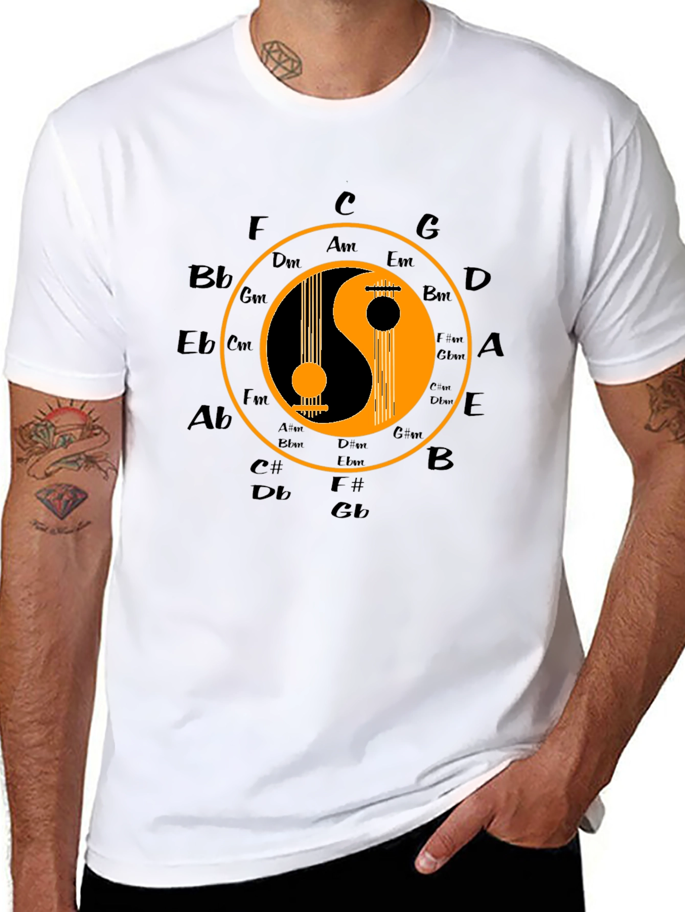 Yin Yang Guitar Music T-Shirt