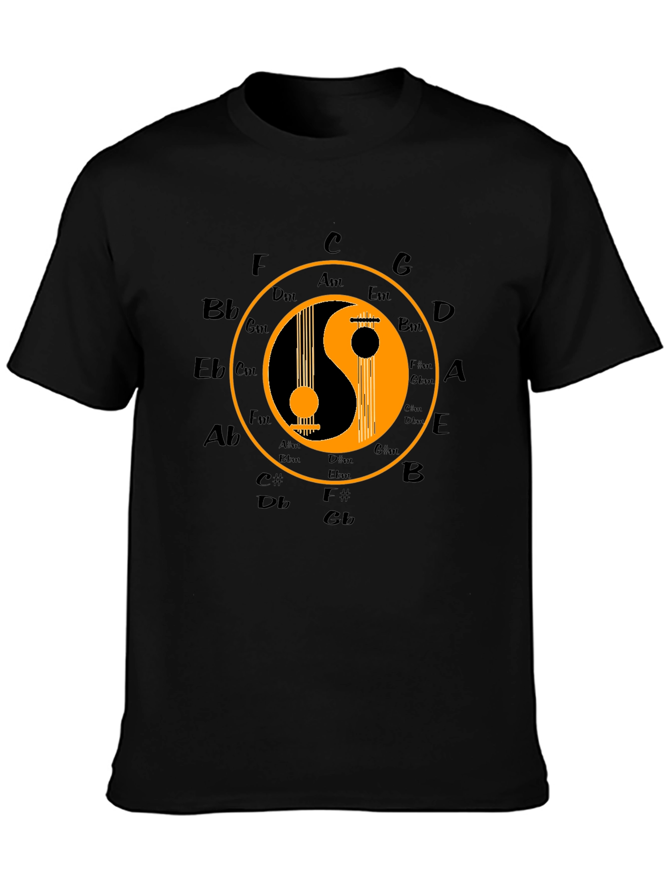 Yin Yang Guitar Music T-Shirt