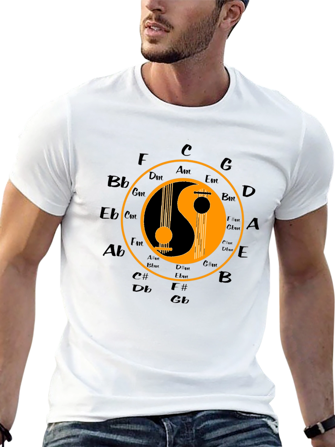 Yin Yang Guitar Music T-Shirt