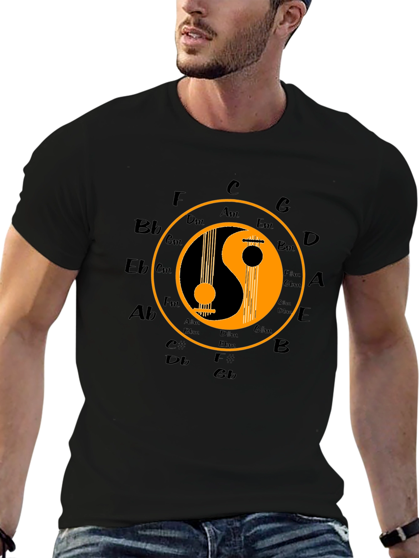 Yin Yang Guitar Music T-Shirt