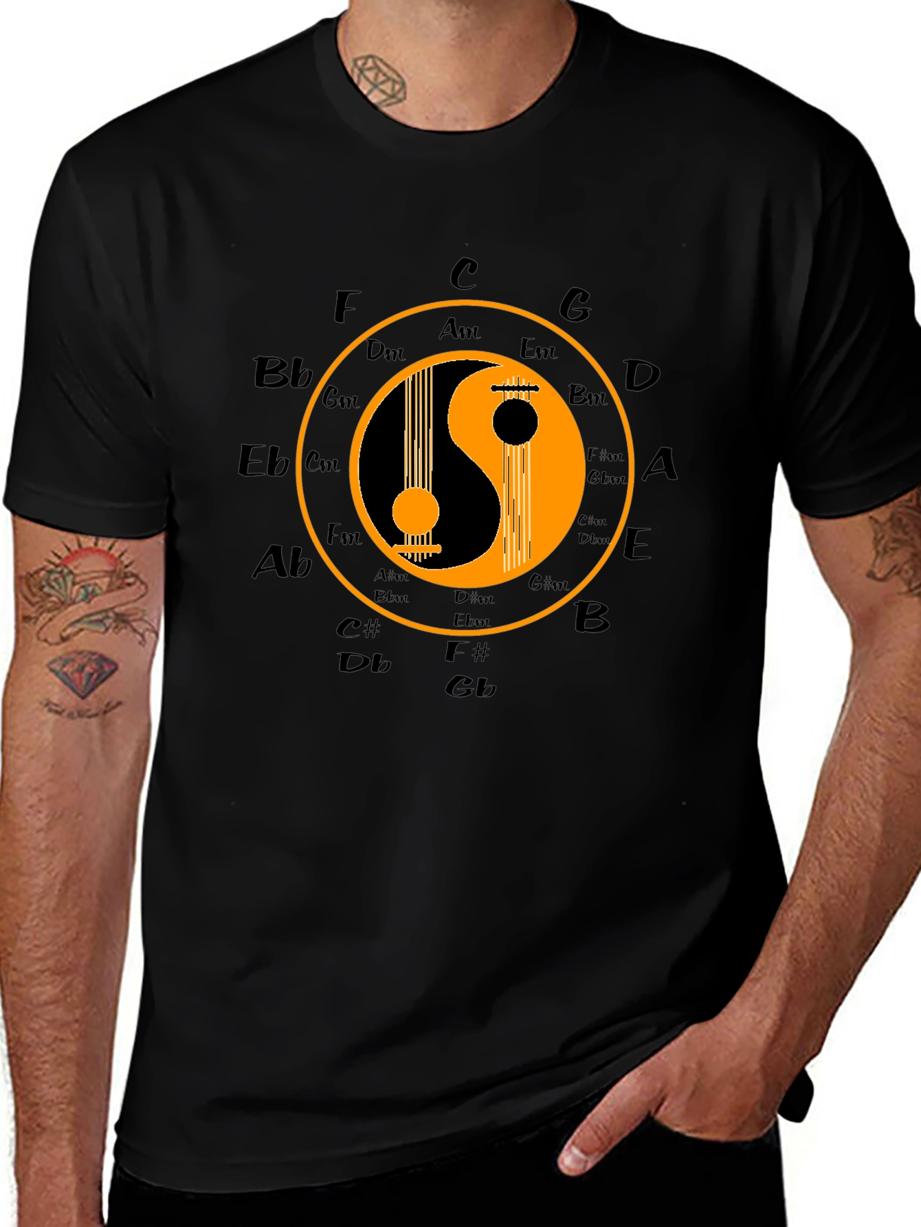Yin Yang Guitar Music T-Shirt