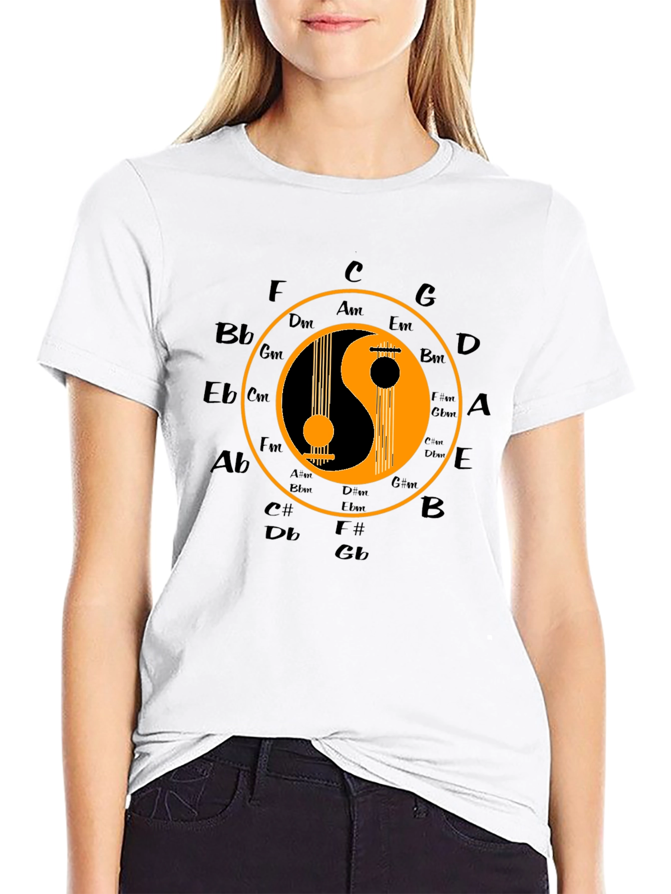 Yin Yang Guitar Music T-Shirt