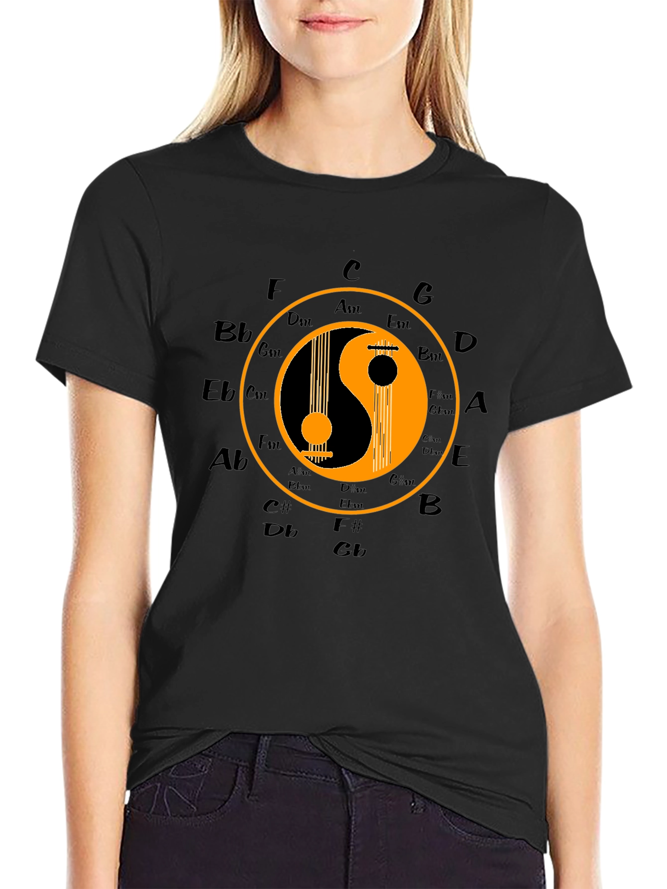 Yin Yang Guitar Music T-Shirt