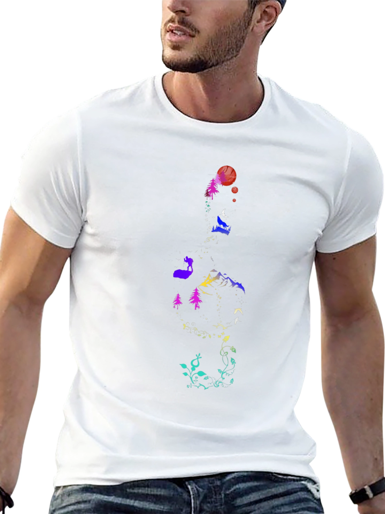 Nature Silhouette Graphic Tee - Unique Design