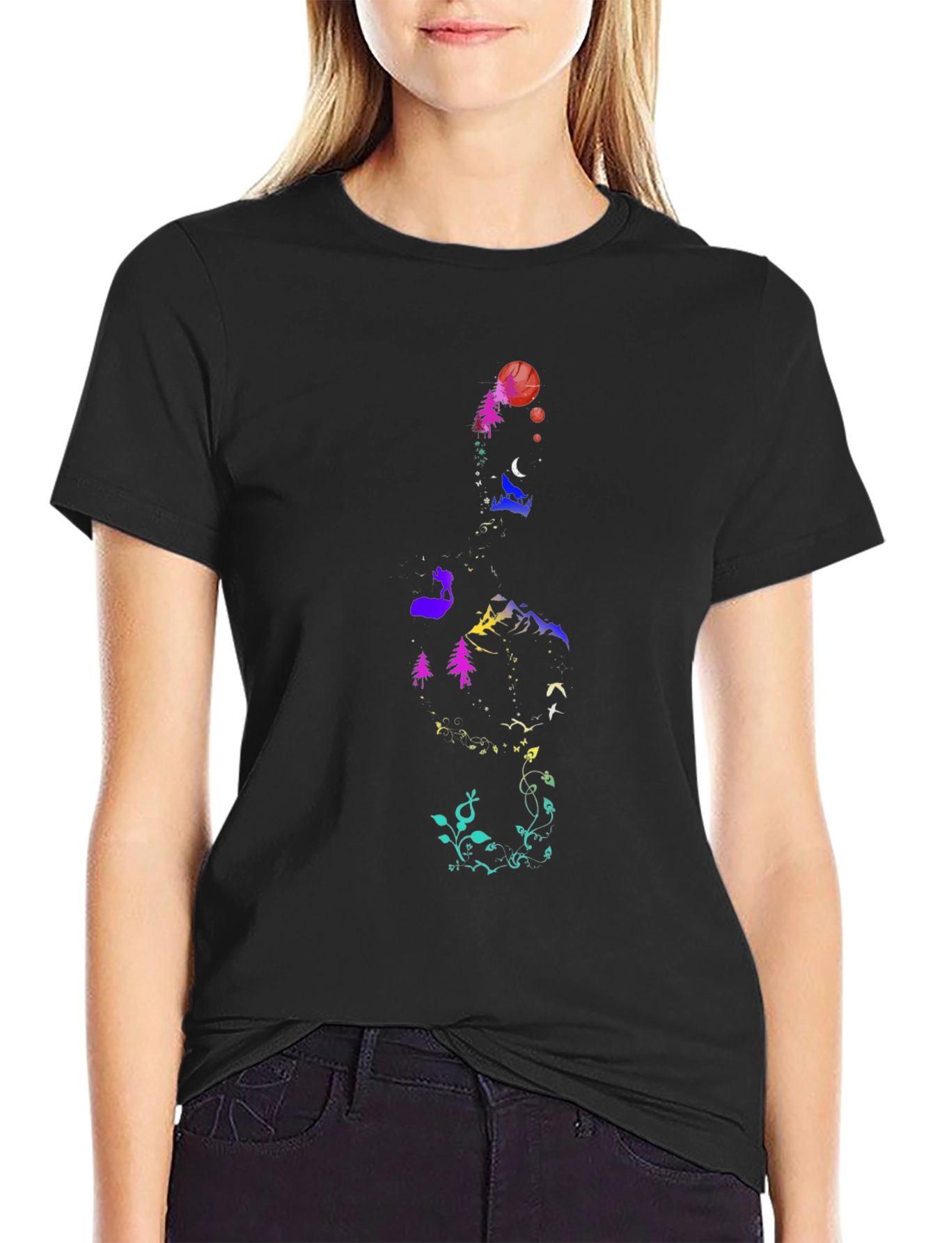 Nature Silhouette Graphic Tee - Unique Design