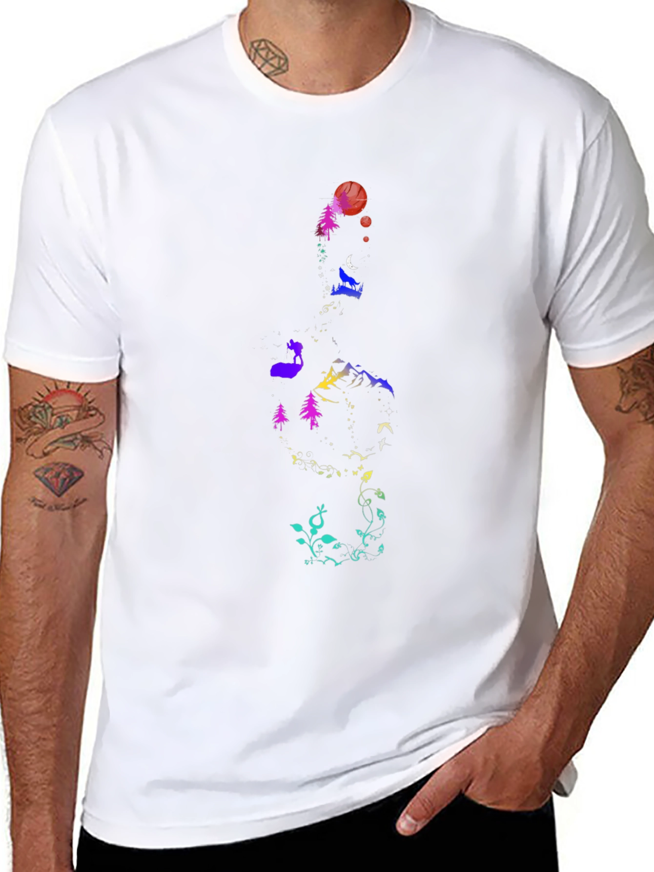 Nature Silhouette Graphic Tee - Unique Design