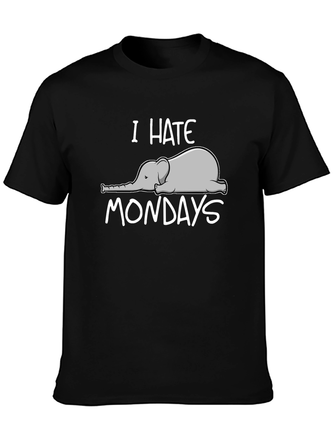 I Hate Mondays Elephant Graphic T-Shirt