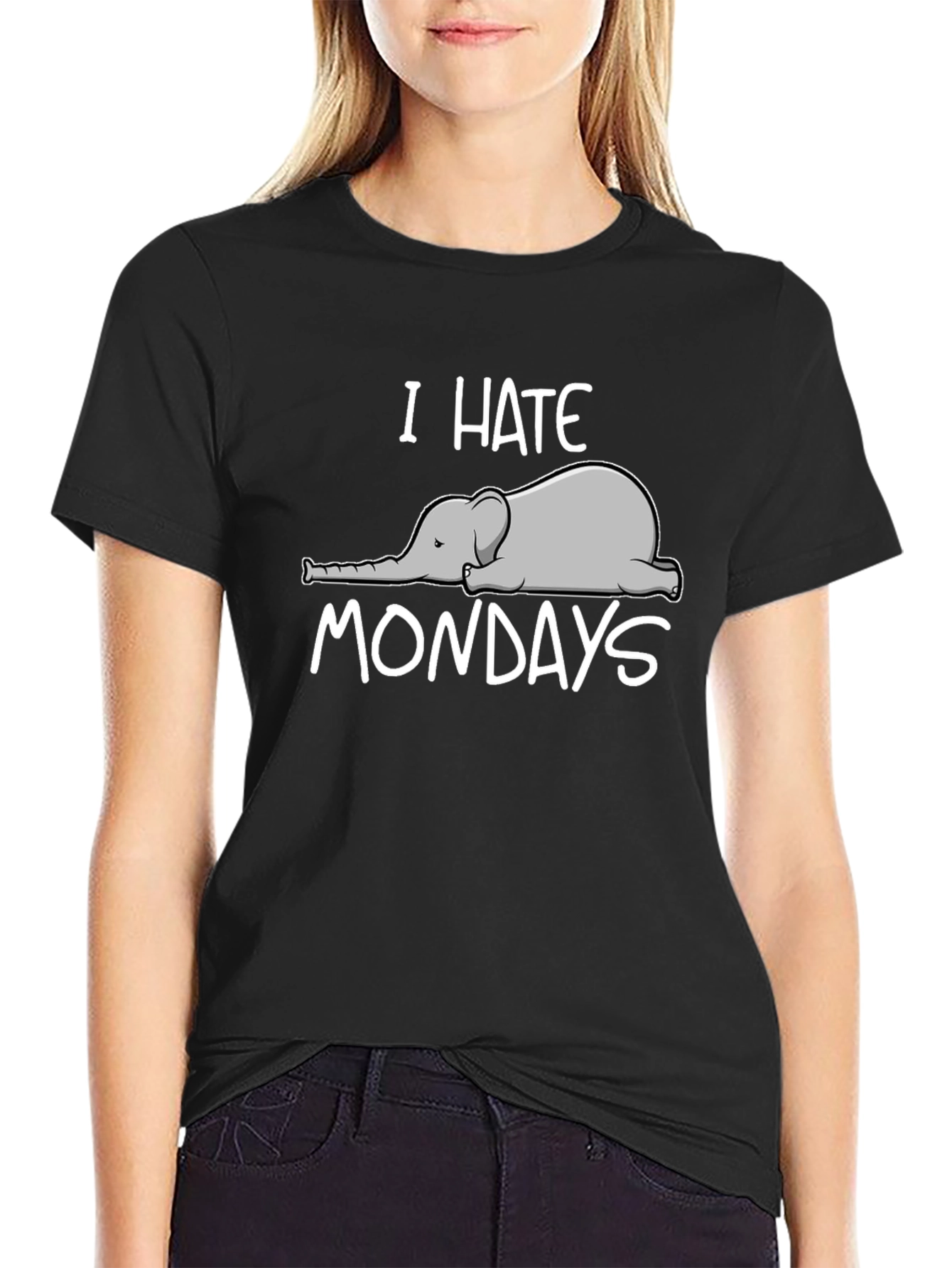 I Hate Mondays Elephant Graphic T-Shirt