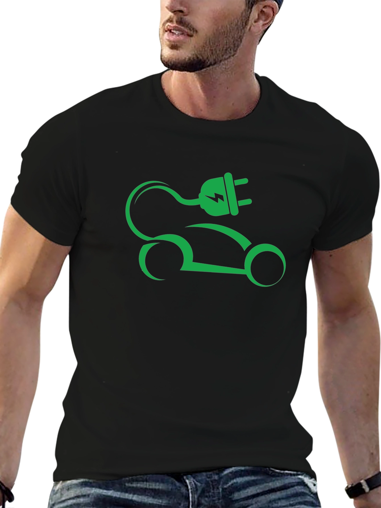 Electric Car T-Shirt - Green Vehicle Graphic Tee