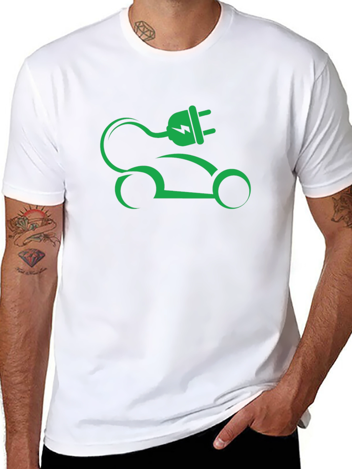Electric Car T-Shirt - Green Vehicle Graphic Tee