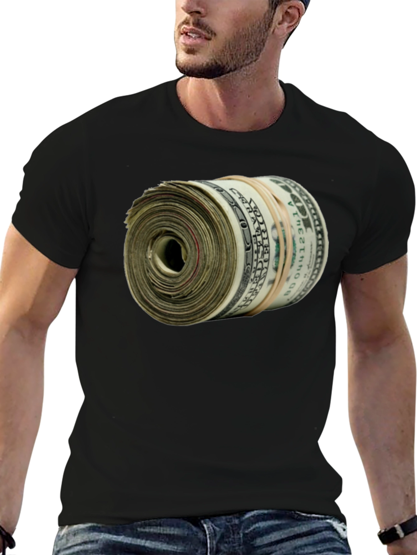 Money Roll Graphic Tee - Black