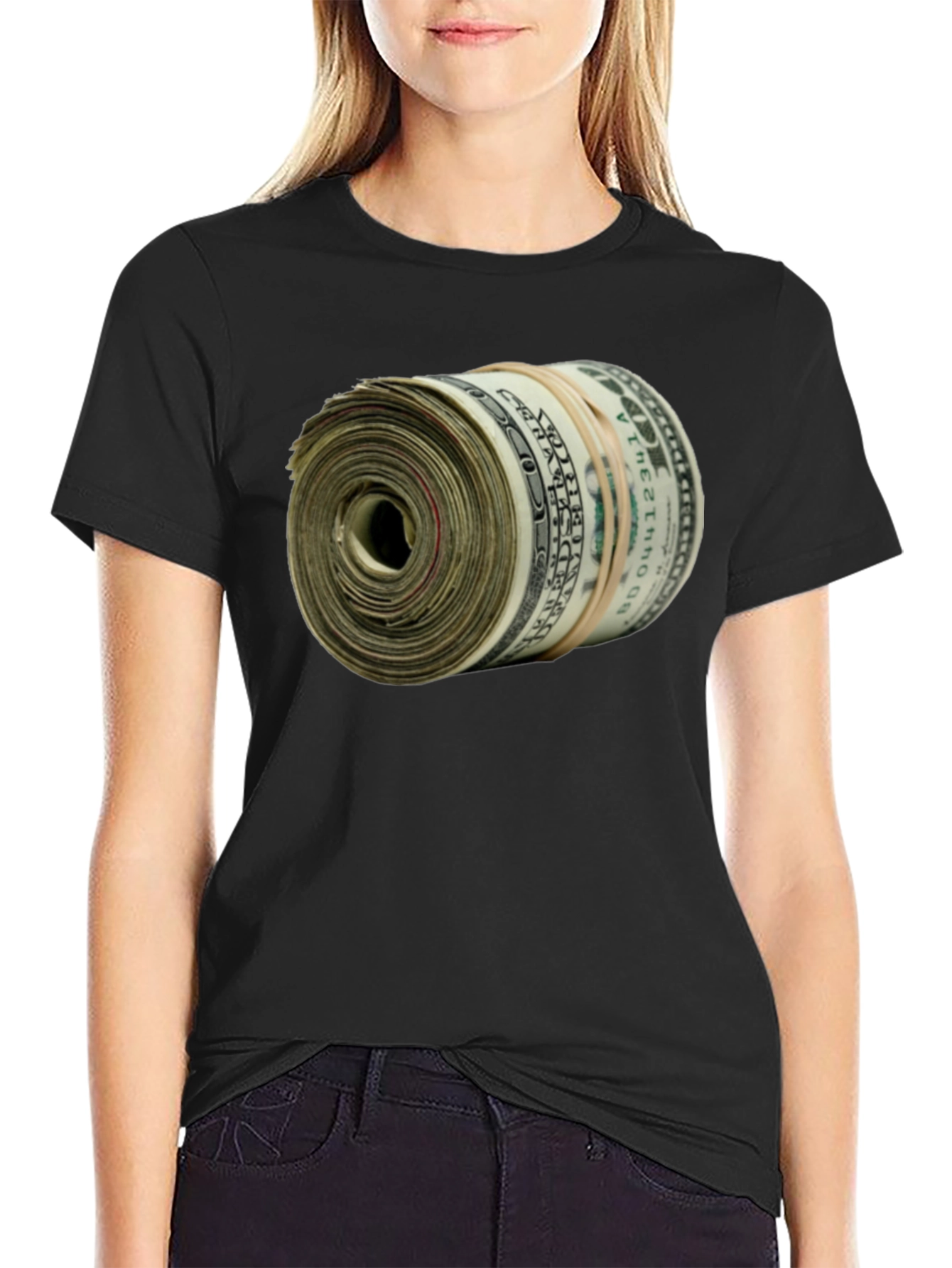 Money Roll Graphic Tee - Black