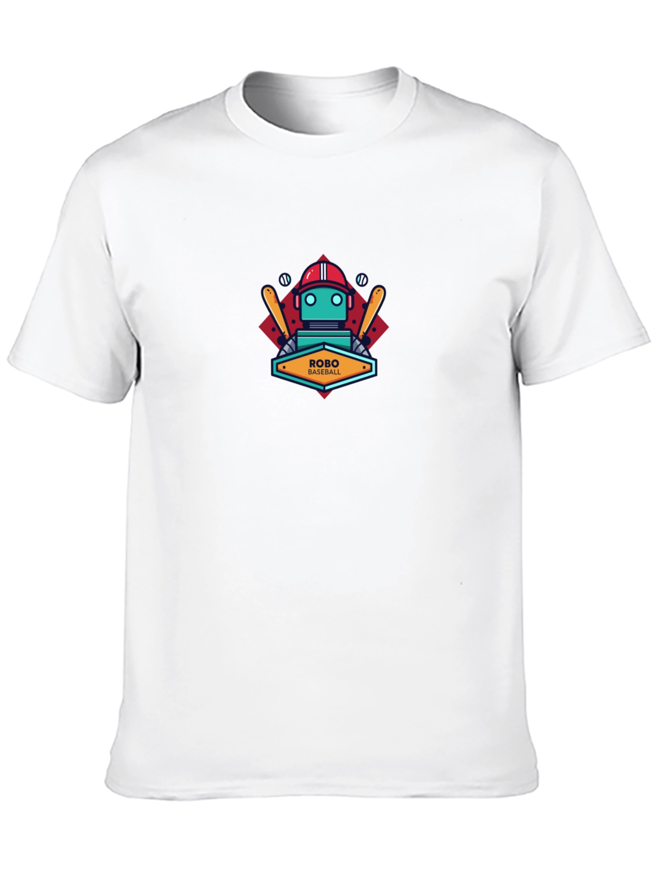 Robo Baseball Graphic T-Shirt - Cool Robot Design