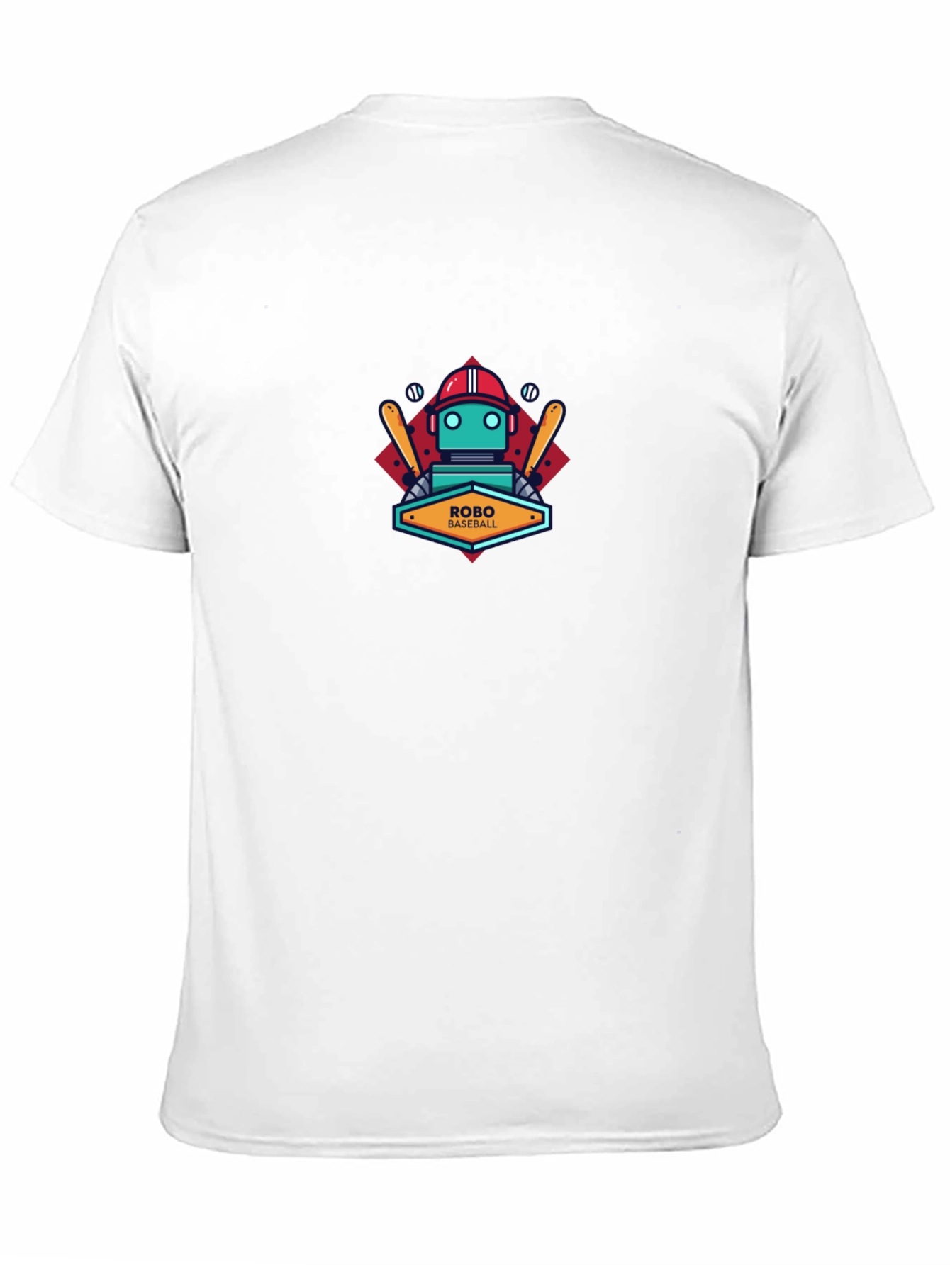 Robo Baseball Graphic T-Shirt - Cool Robot Design