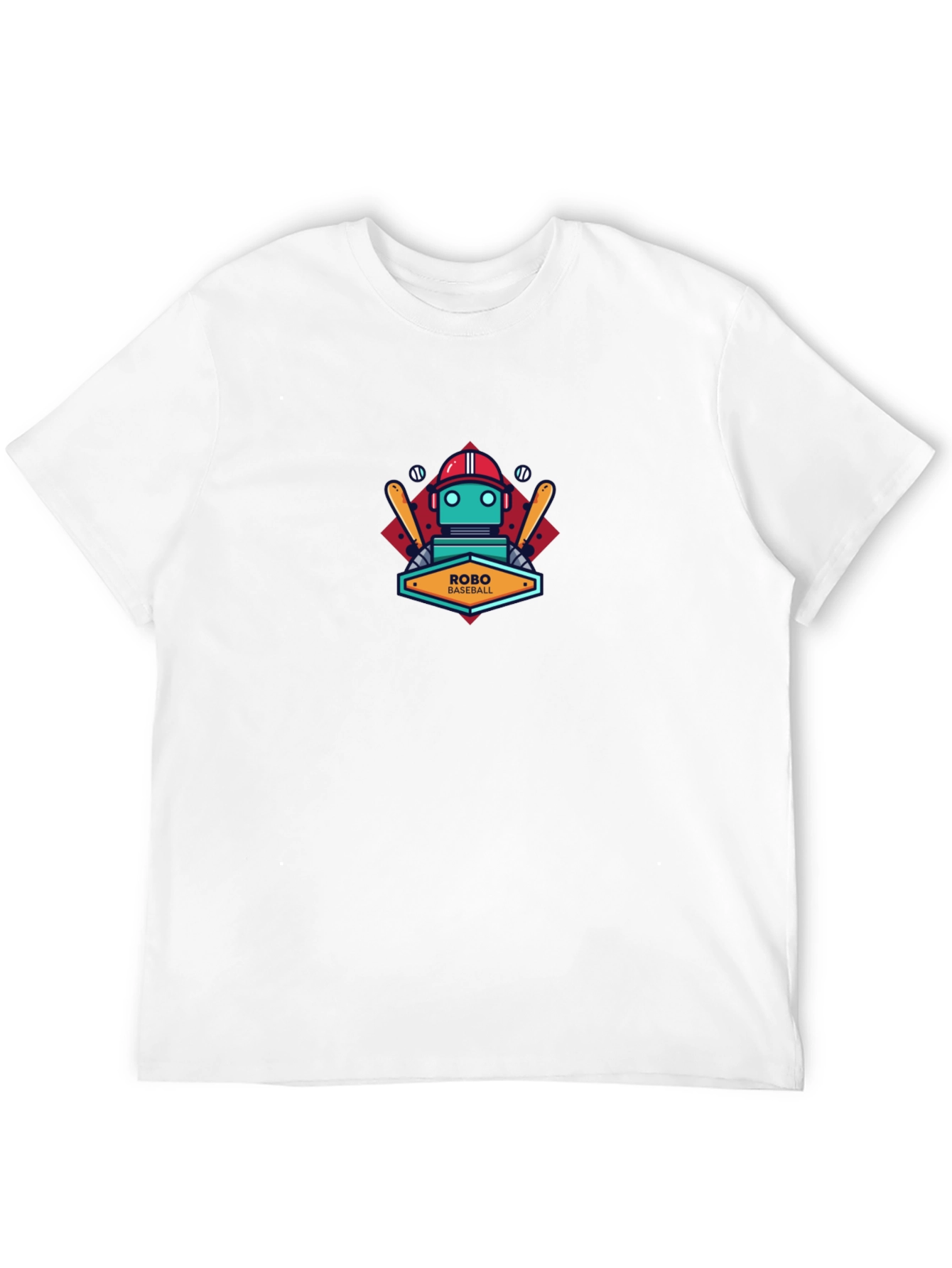 Robo Baseball Graphic T-Shirt - Cool Robot Design